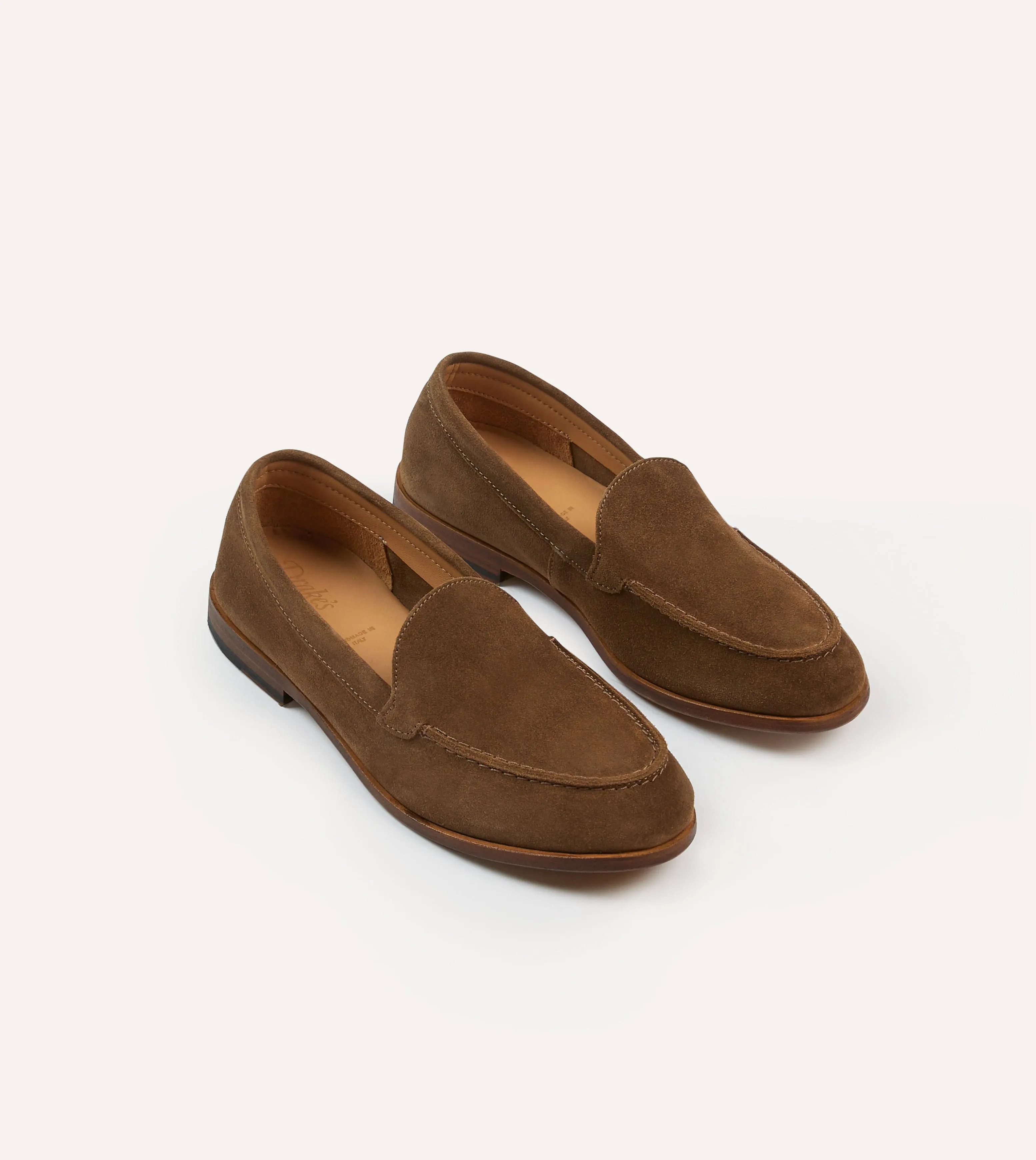 Light Brown Suede Henri Summer Loafer sold by Drake's London