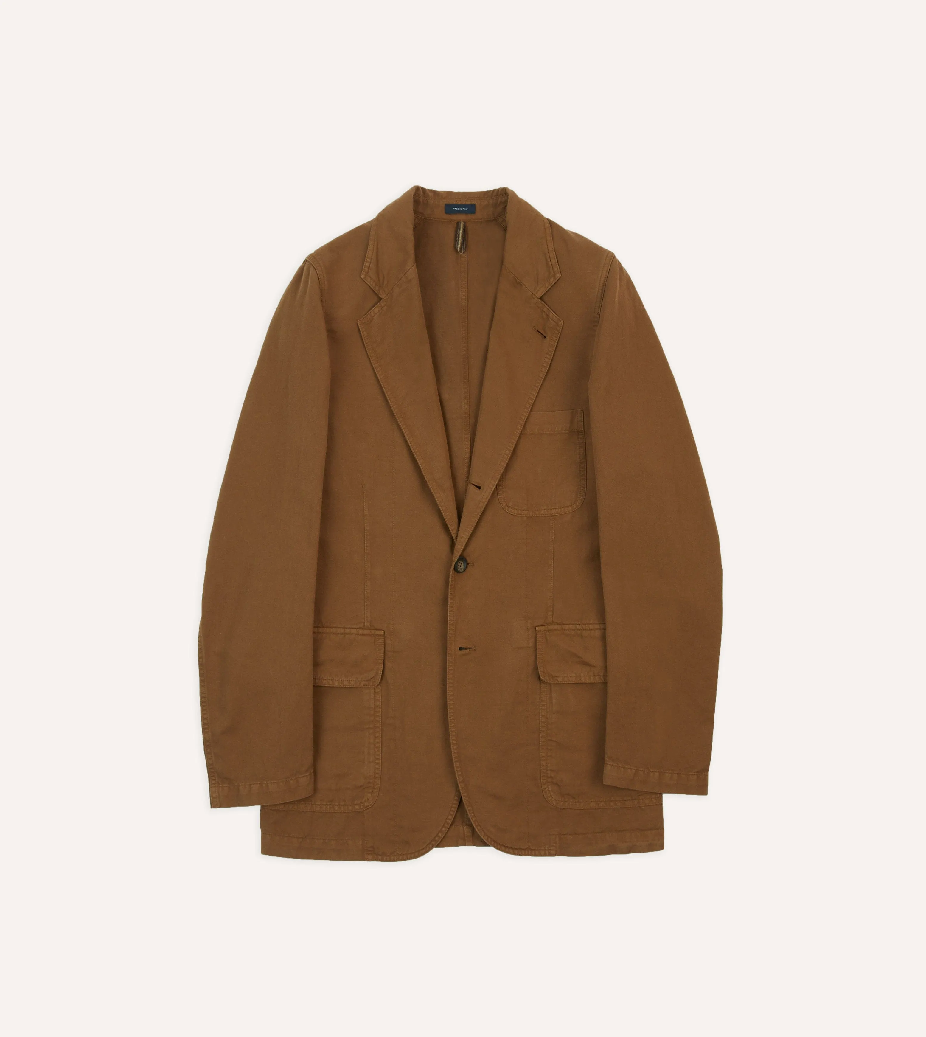 Tobacco Cotton Linen Games Blazer Mk. I sold by Drake's London