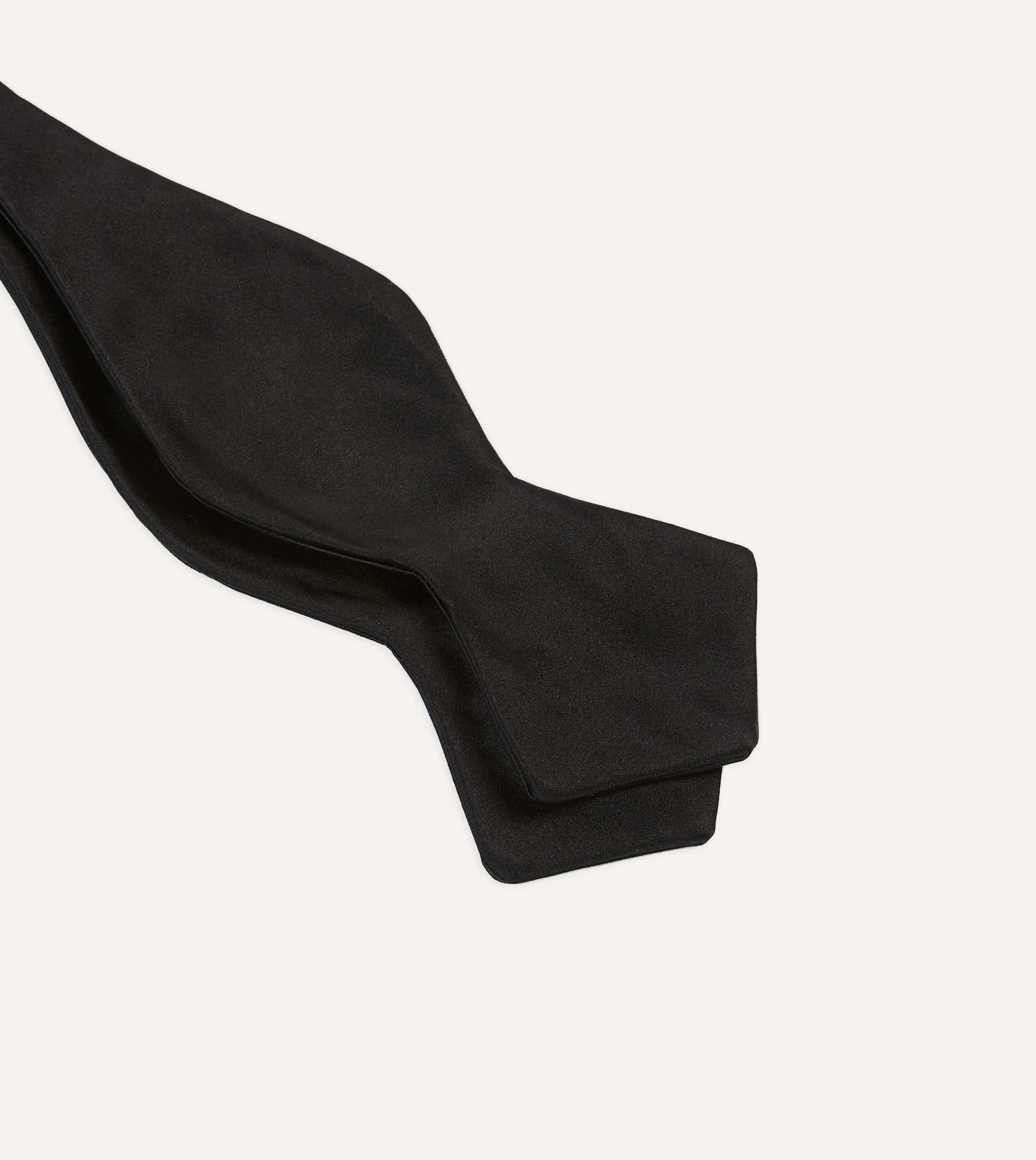Black Self-Tie Satin Batwing Bow Tie sold by Drake's London product image thumbnail 2