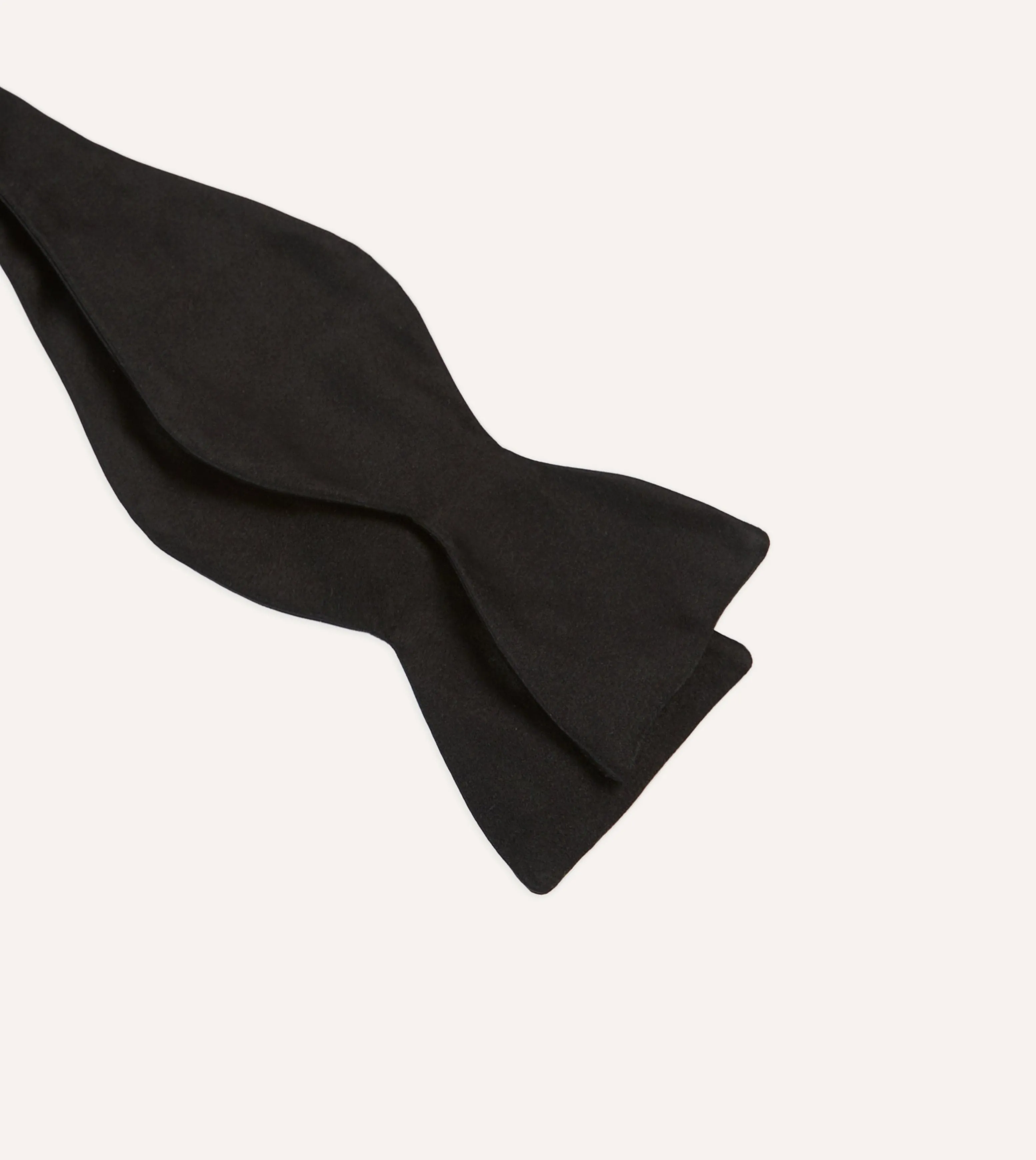 Black Self-Tie Satin Butterfly Bow Tie sold by Drake's London product image thumbnail 2