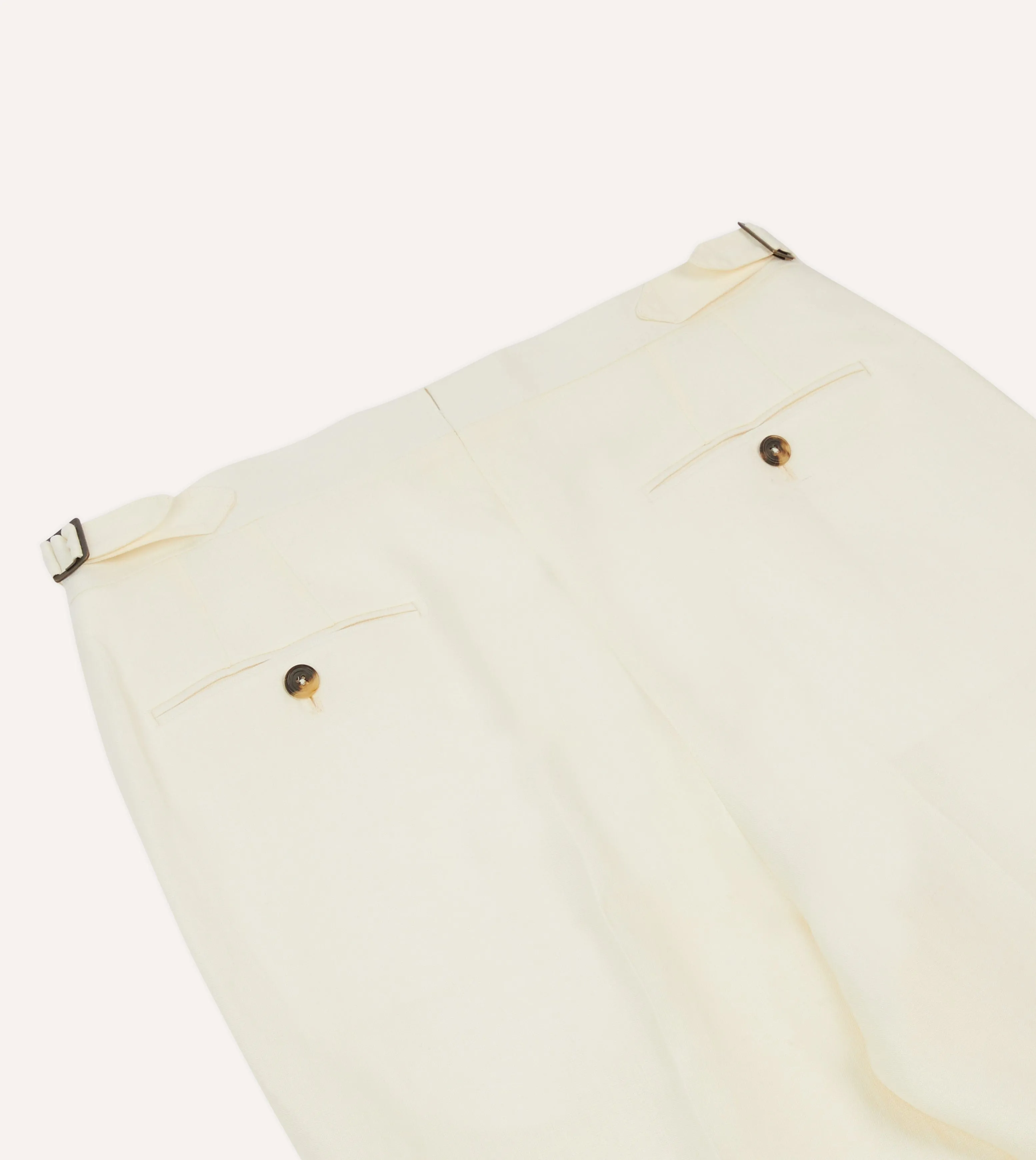 Ecru Irish Linen Single Pleat Trouser sold by Drake's London product image thumbnail 5