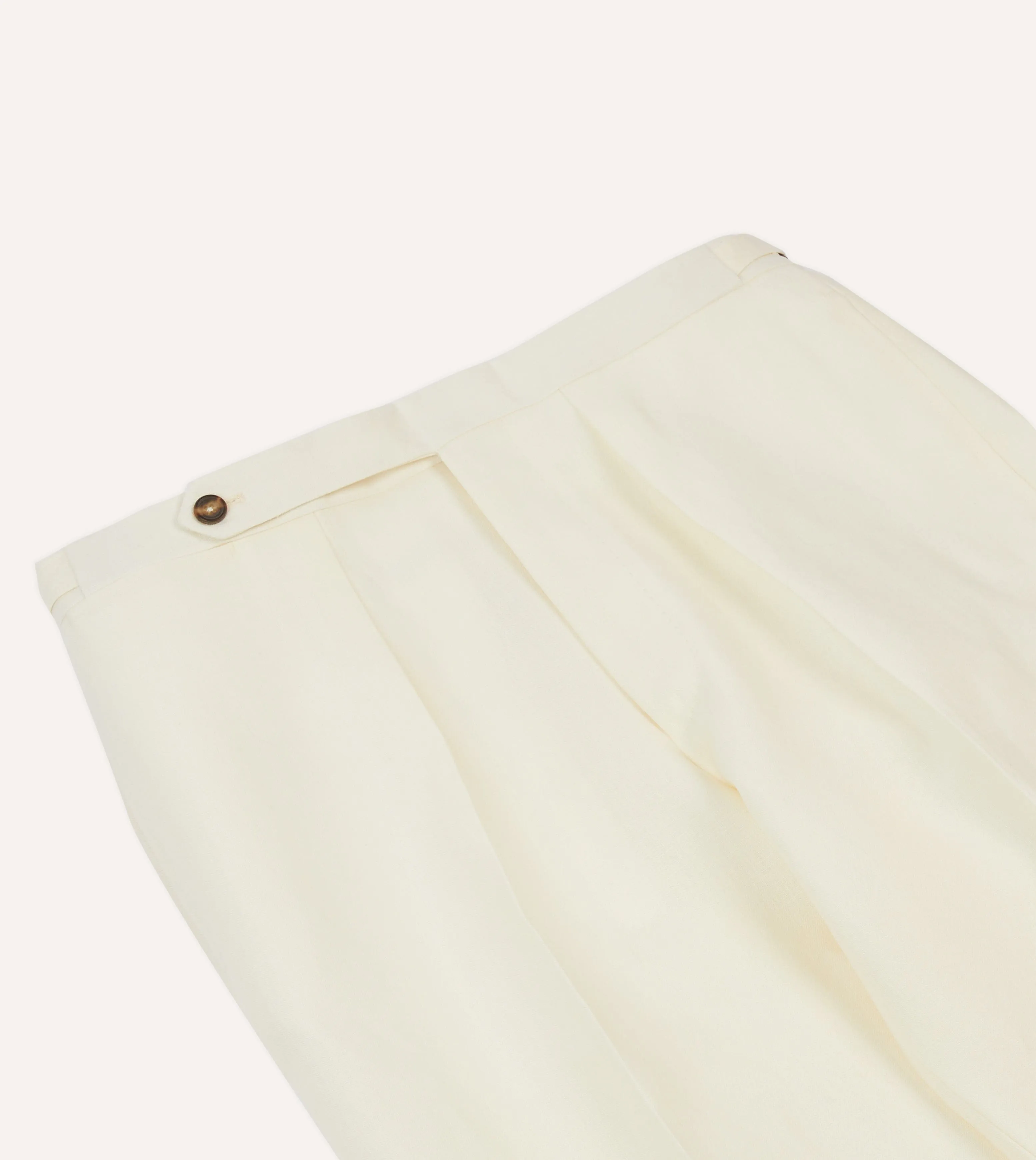 Ecru Irish Linen Single Pleat Trouser sold by Drake's London product image thumbnail 4