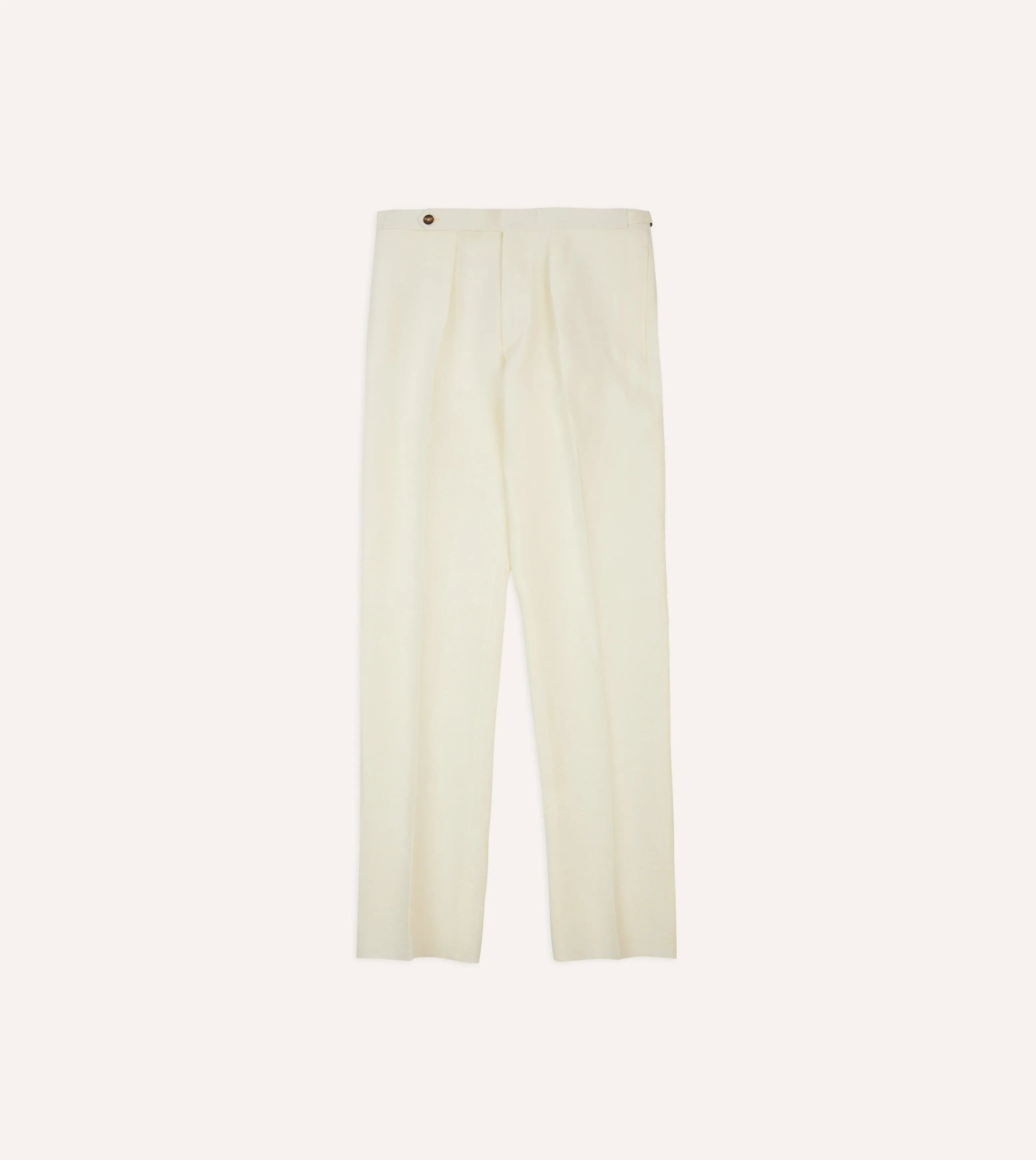 Ecru Irish Linen Single Pleat Trouser sold by Drake's London product image thumbnail 3