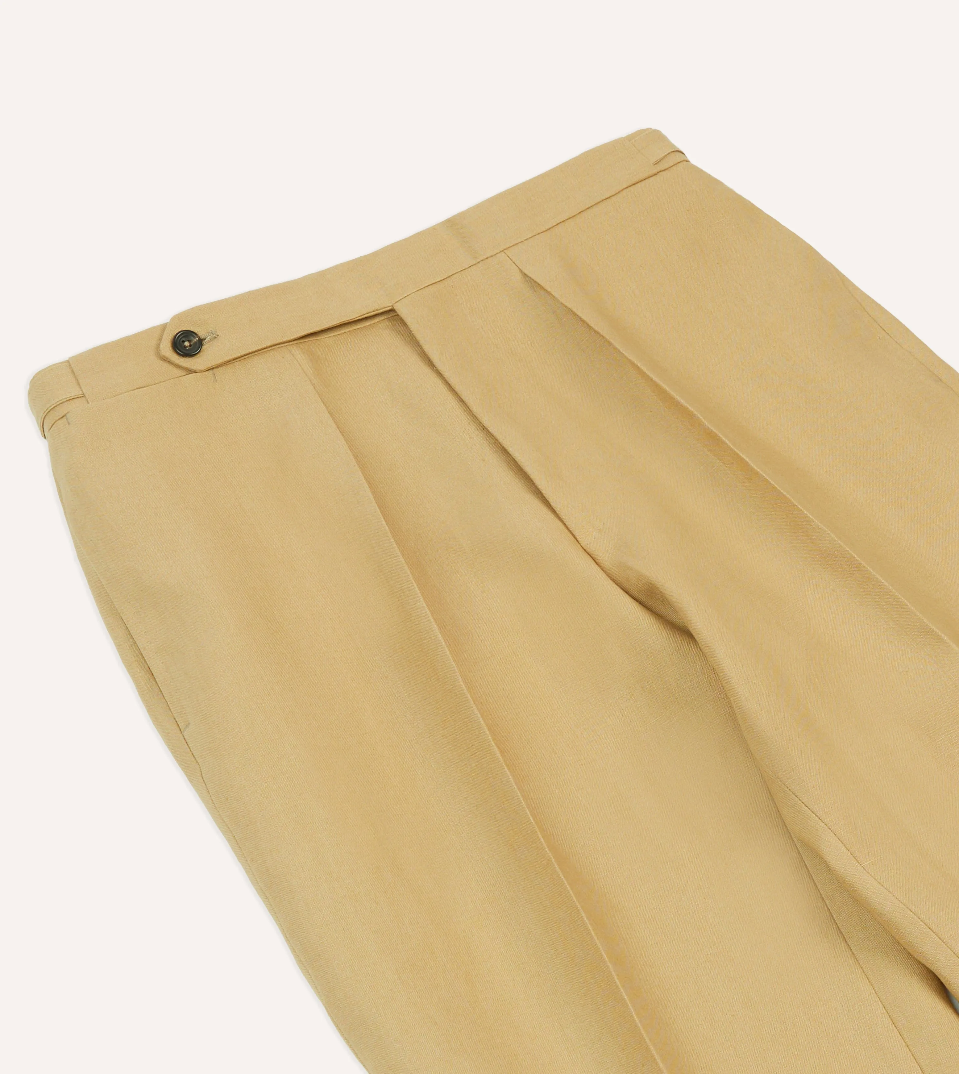Sand Irish Linen Single Pleat Trouser sold by Drake's London product image thumbnail 4