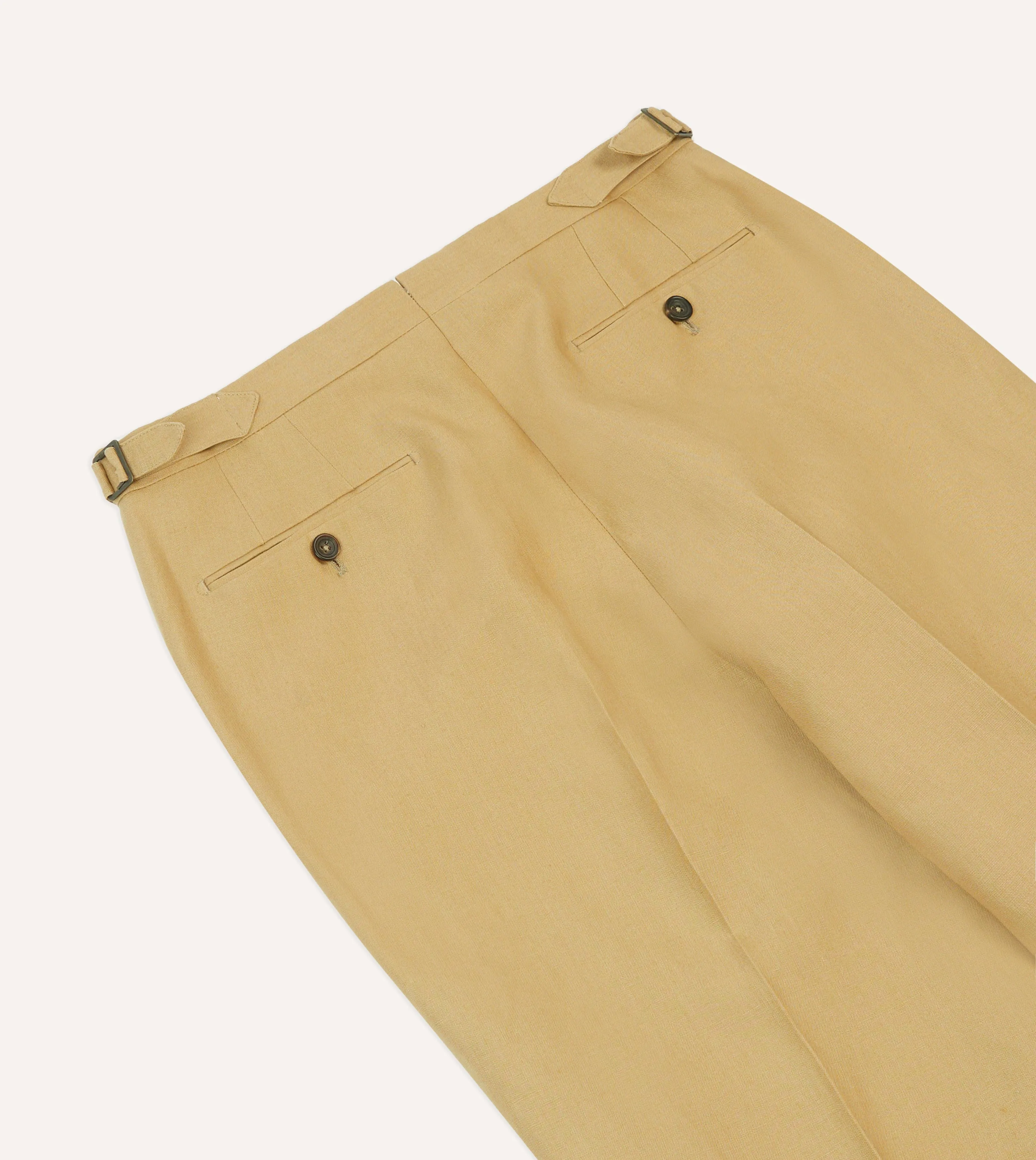 Sand Irish Linen Single Pleat Trouser sold by Drake's London product image thumbnail 5
