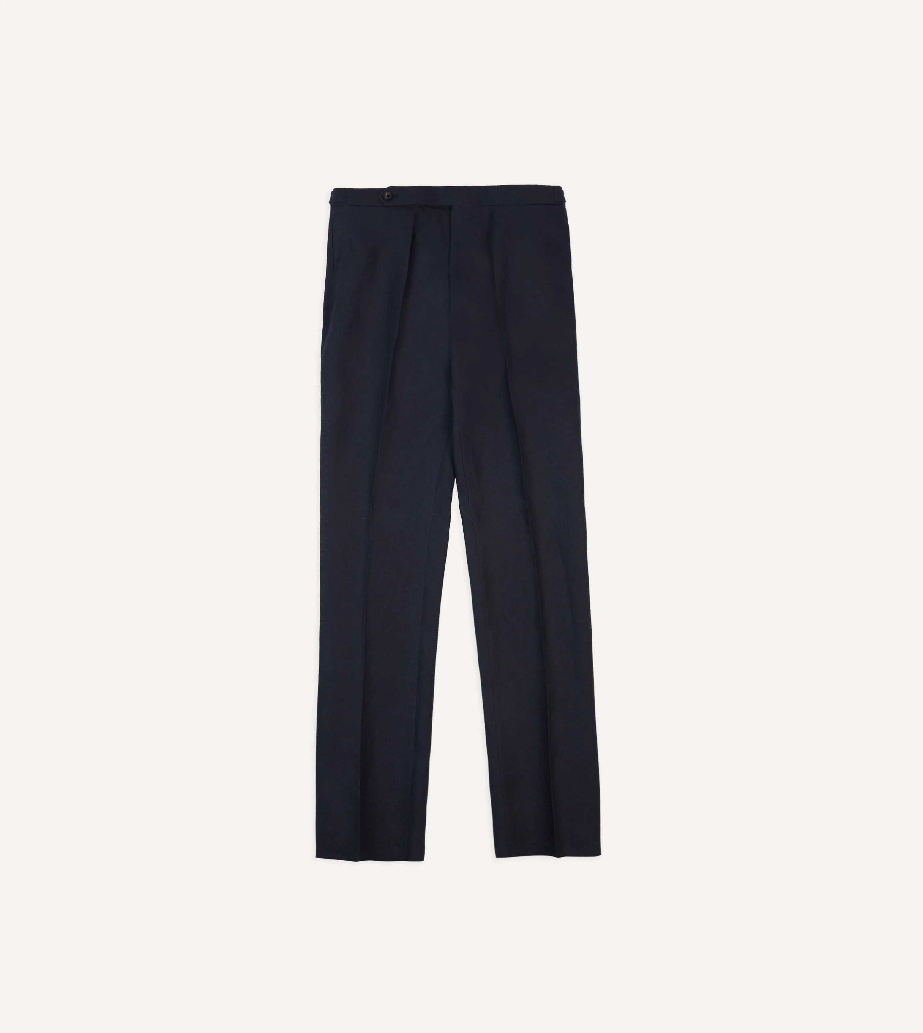 Navy Irish Linen Single Pleat Trouser sold by Drake's London product image thumbnail 3