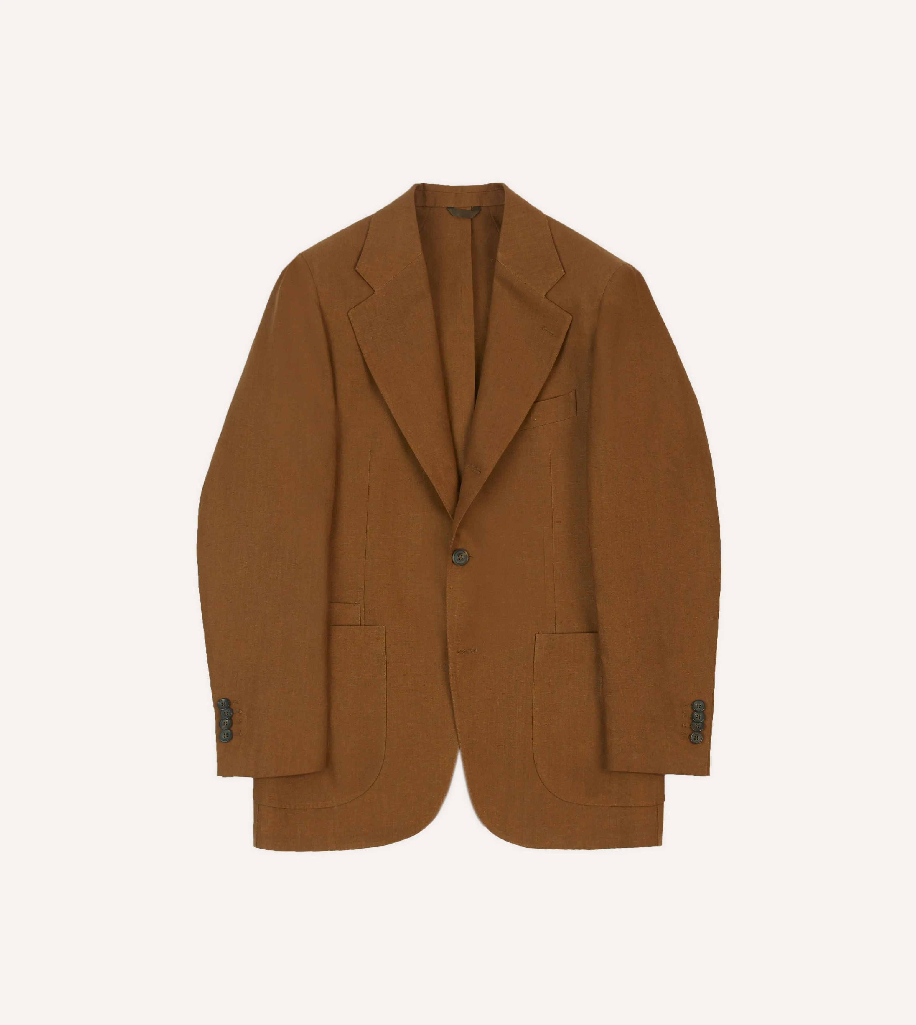 Brown Irish Linen Tailored Jacket sold by Drake's London
