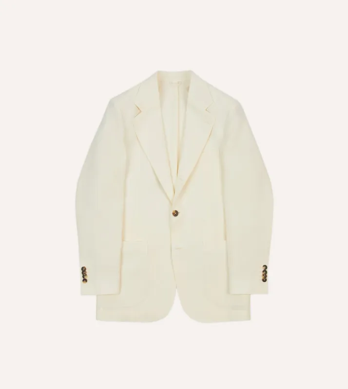 Ecru Irish Linen Tailored Jacket sold by Drake's London