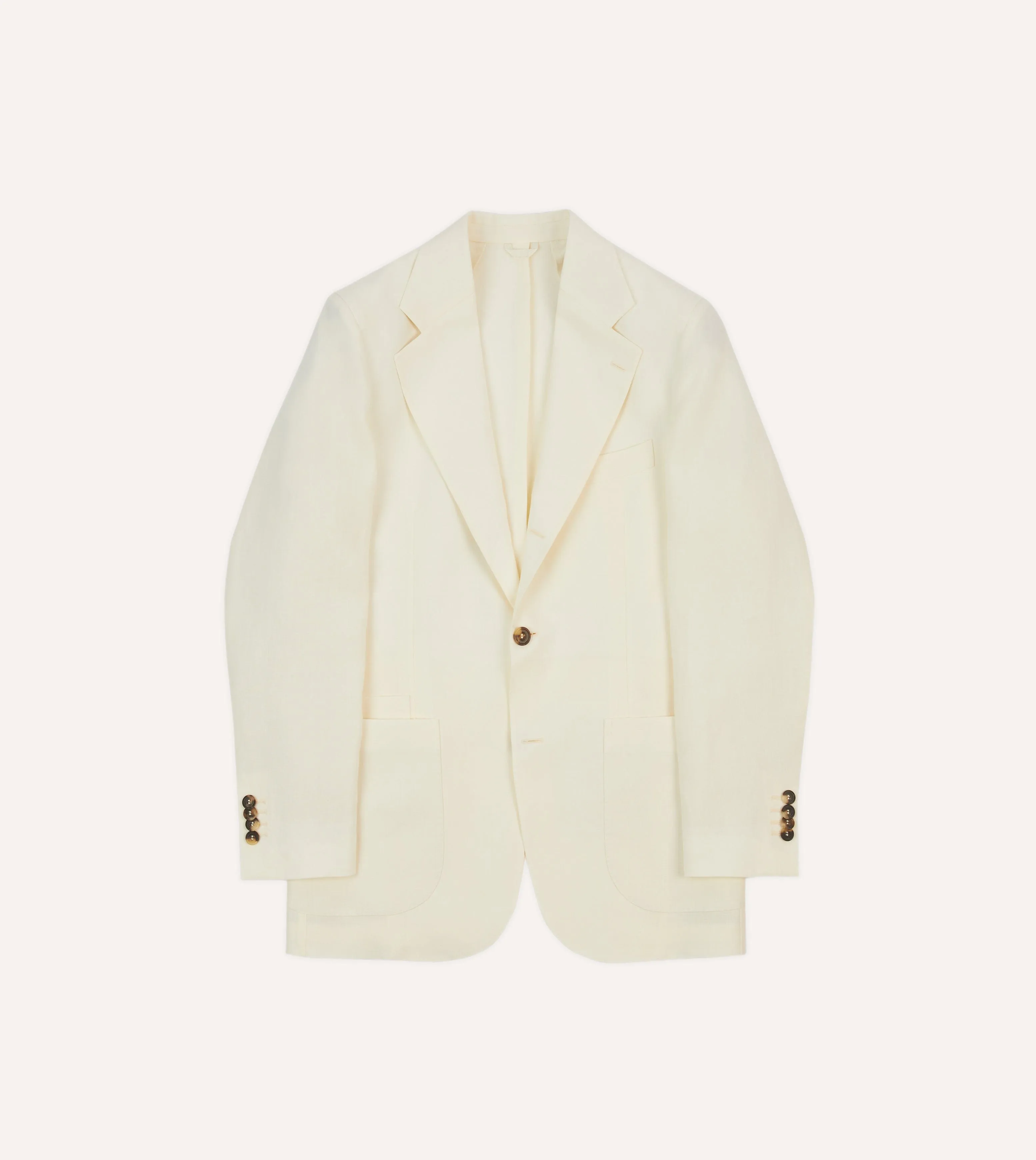 Ecru Irish Linen Tailored Jacket sold by Drake's London