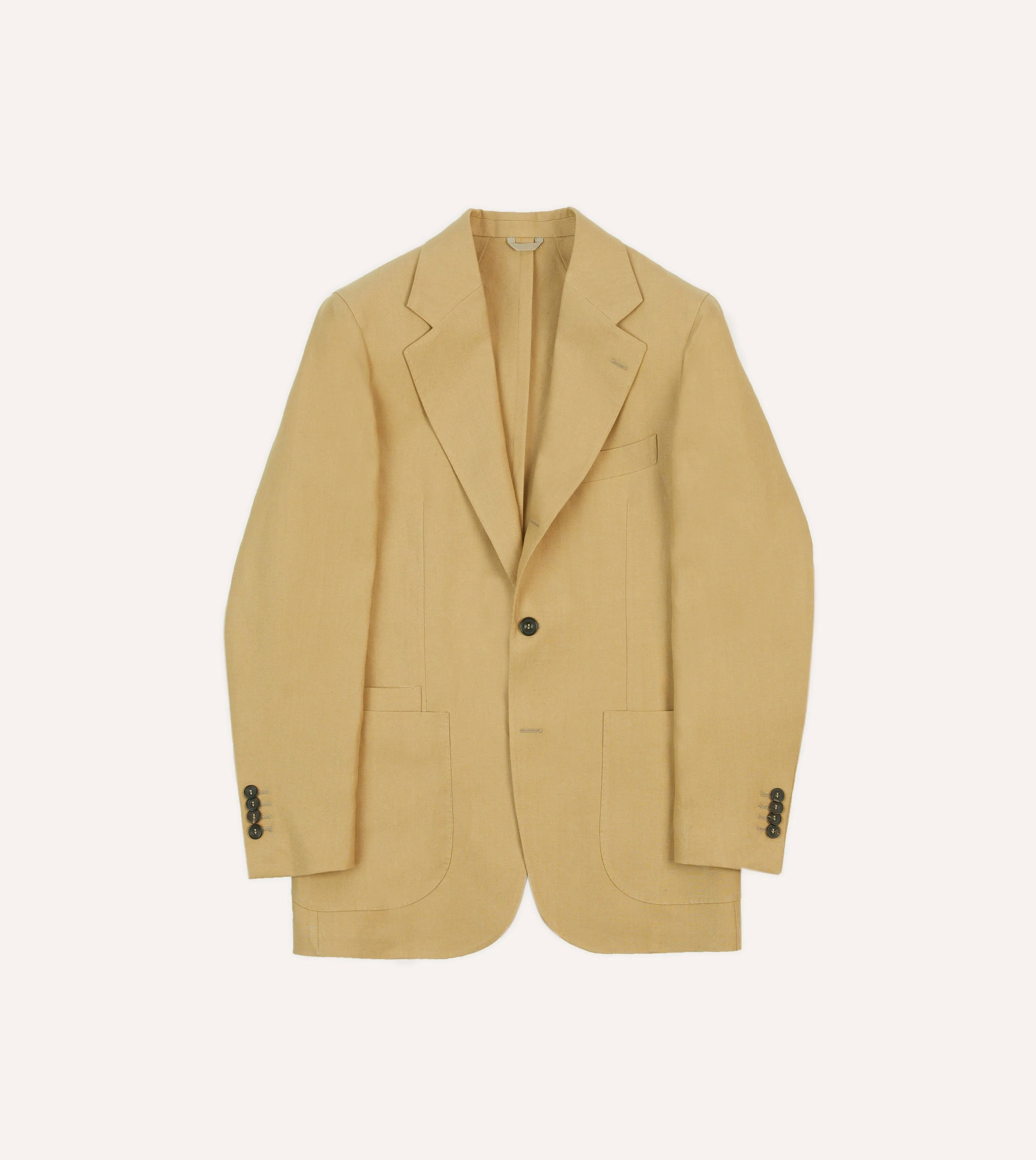 Sand Irish Linen Tailored Jacket sold by Drake's London