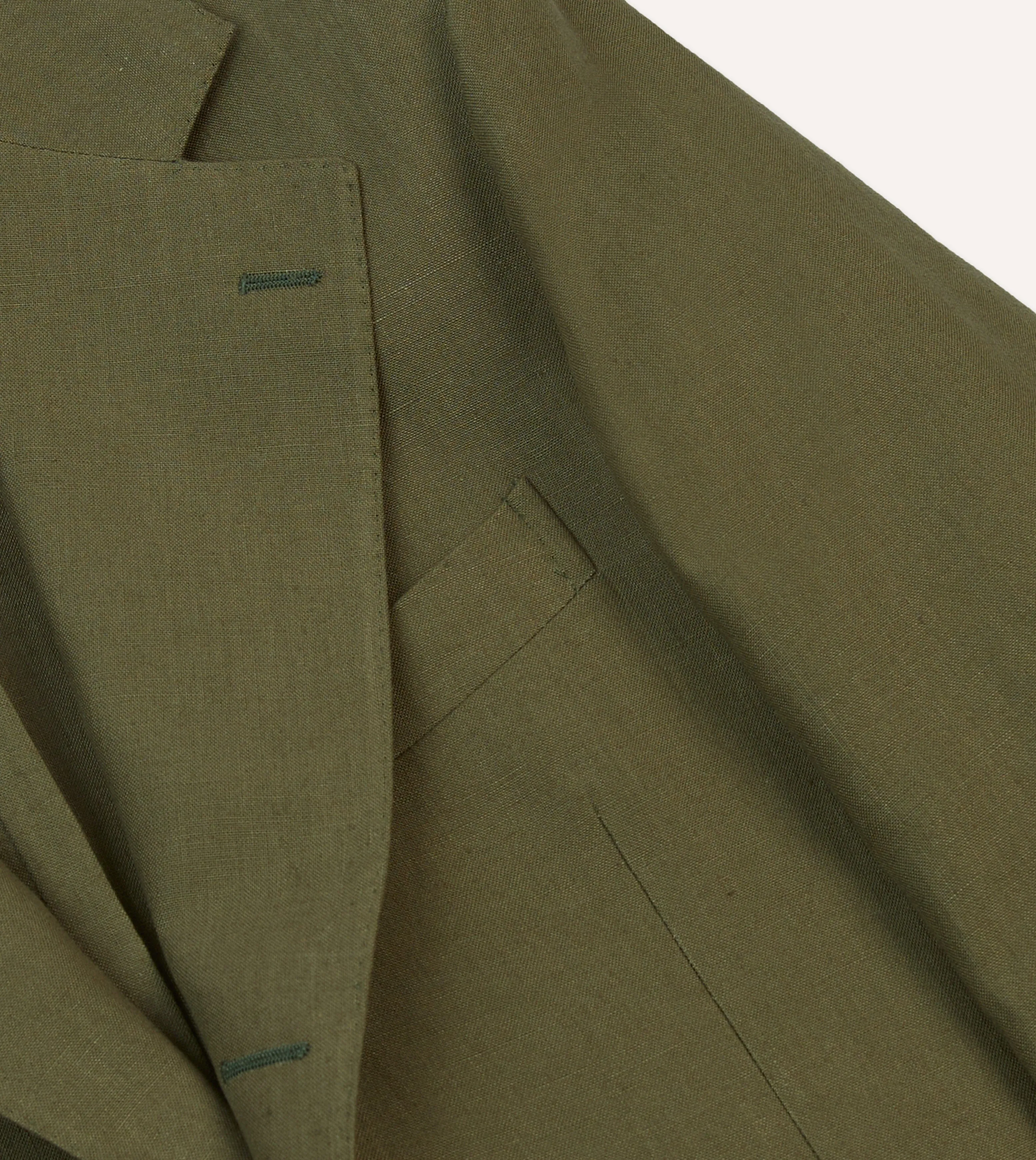 Olive Irish Linen Tailored Jacket sold by Drake's London product image thumbnail 4