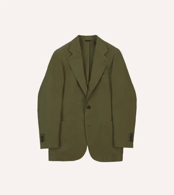 Olive Irish Linen Tailored Jacket sold by Drake's London