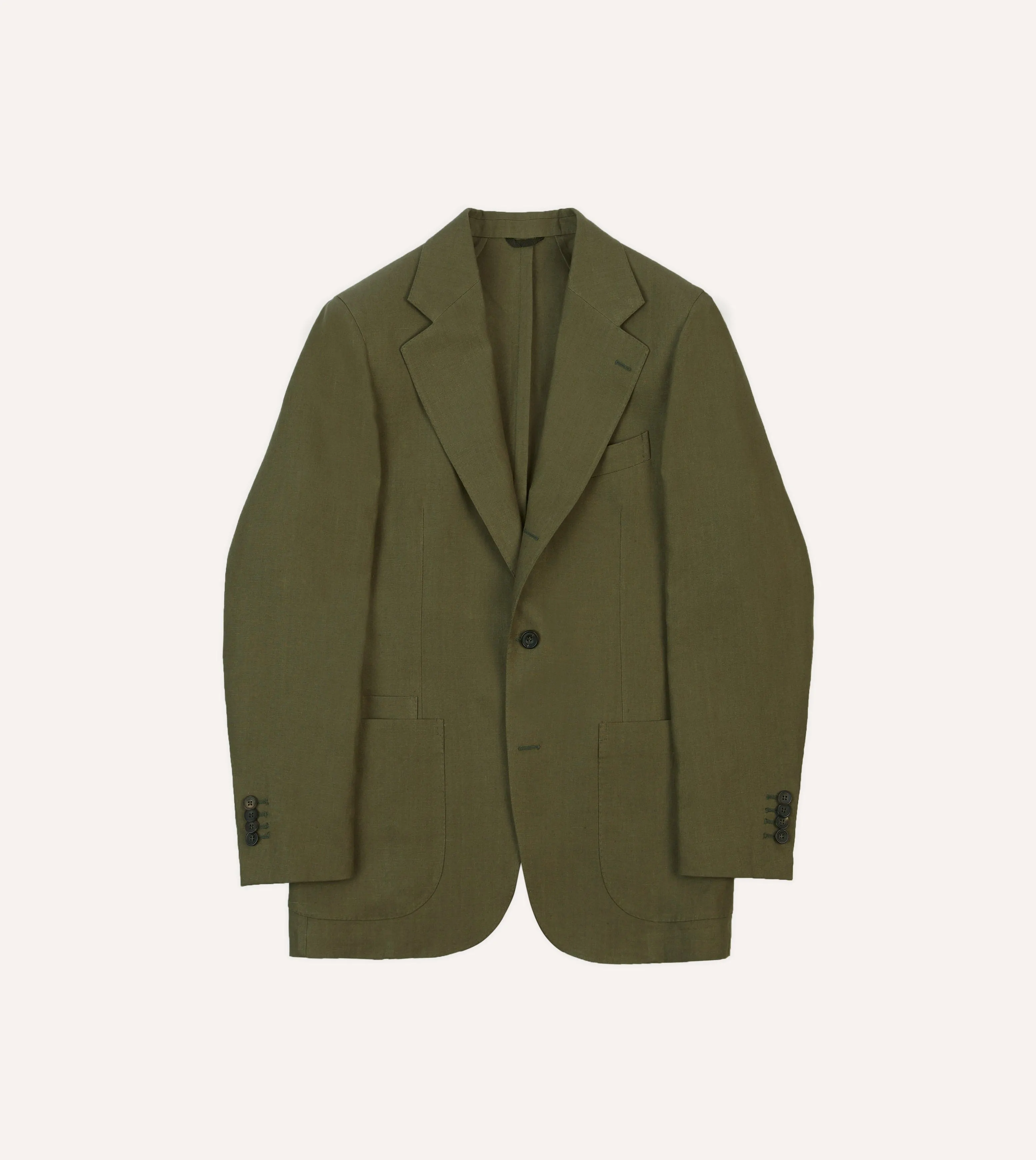 Olive Irish Linen Tailored Jacket sold by Drake's London