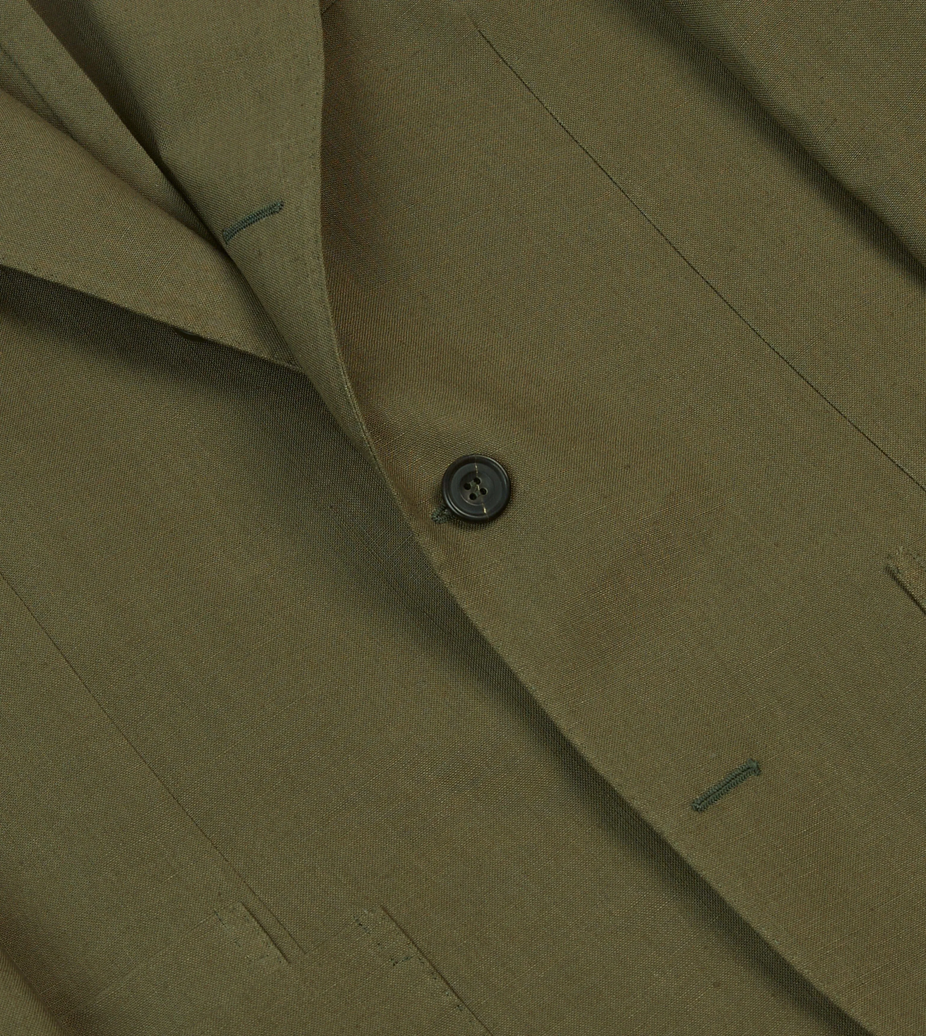 Olive Irish Linen Tailored Jacket sold by Drake's London product image thumbnail 5