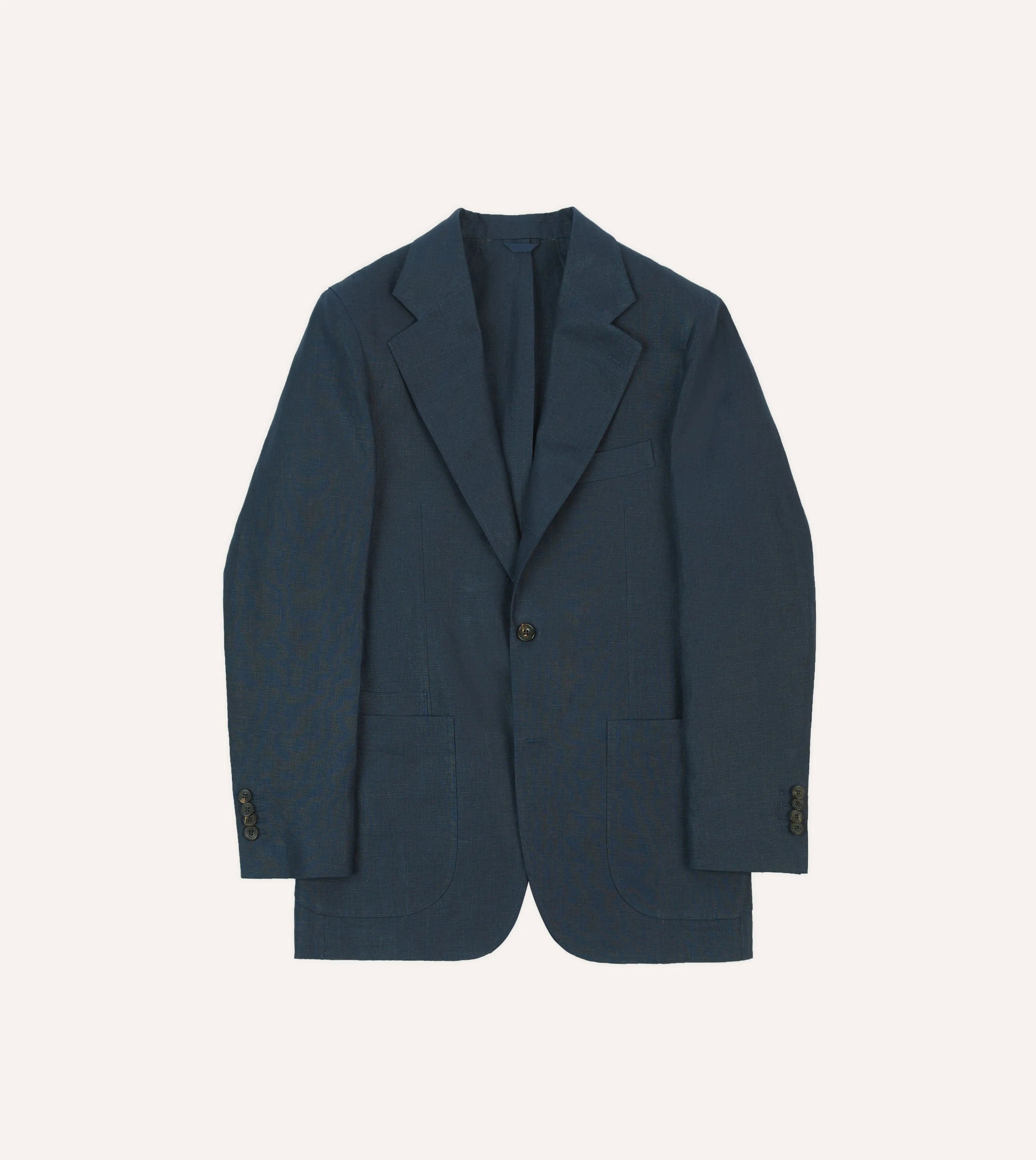 Navy Irish Linen Tailored Jacket sold by Drake's London