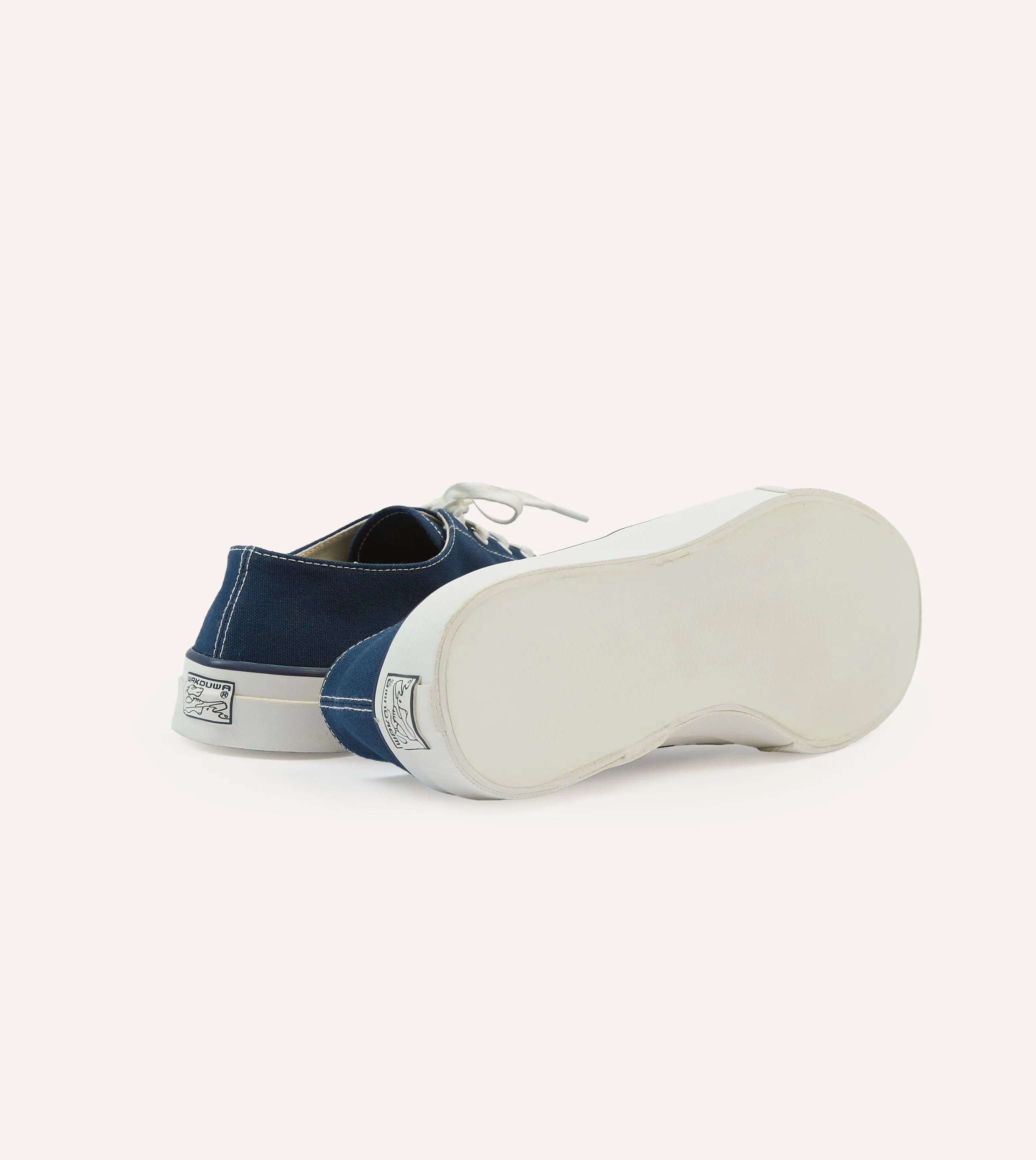 Wakouwa by Anatomica Navy Cotton Canvas Oxford Trainers sold by Drake's London product image thumbnail 2