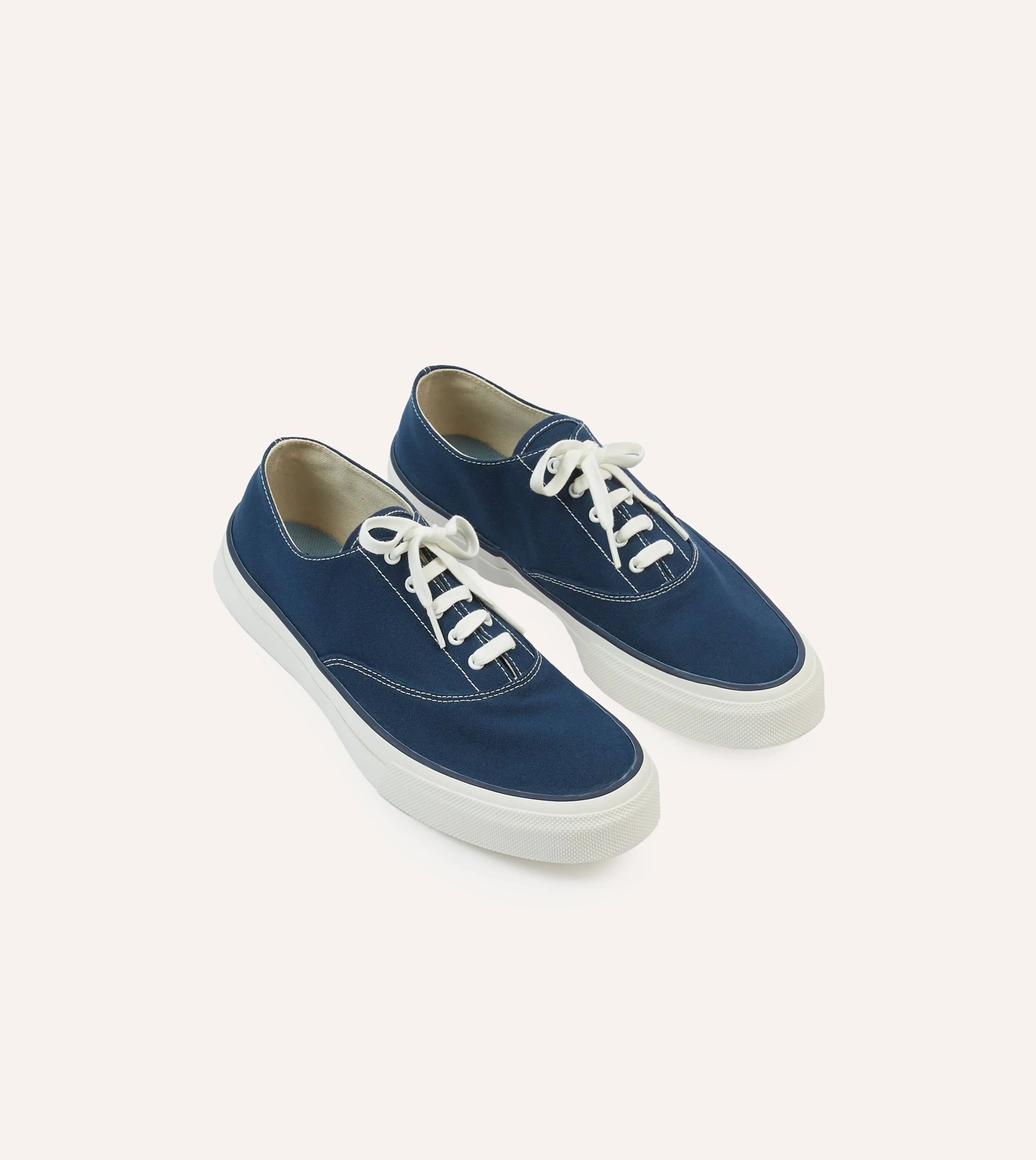 Wakouwa by Anatomica Navy Cotton Canvas Oxford Trainers sold by Drake's London