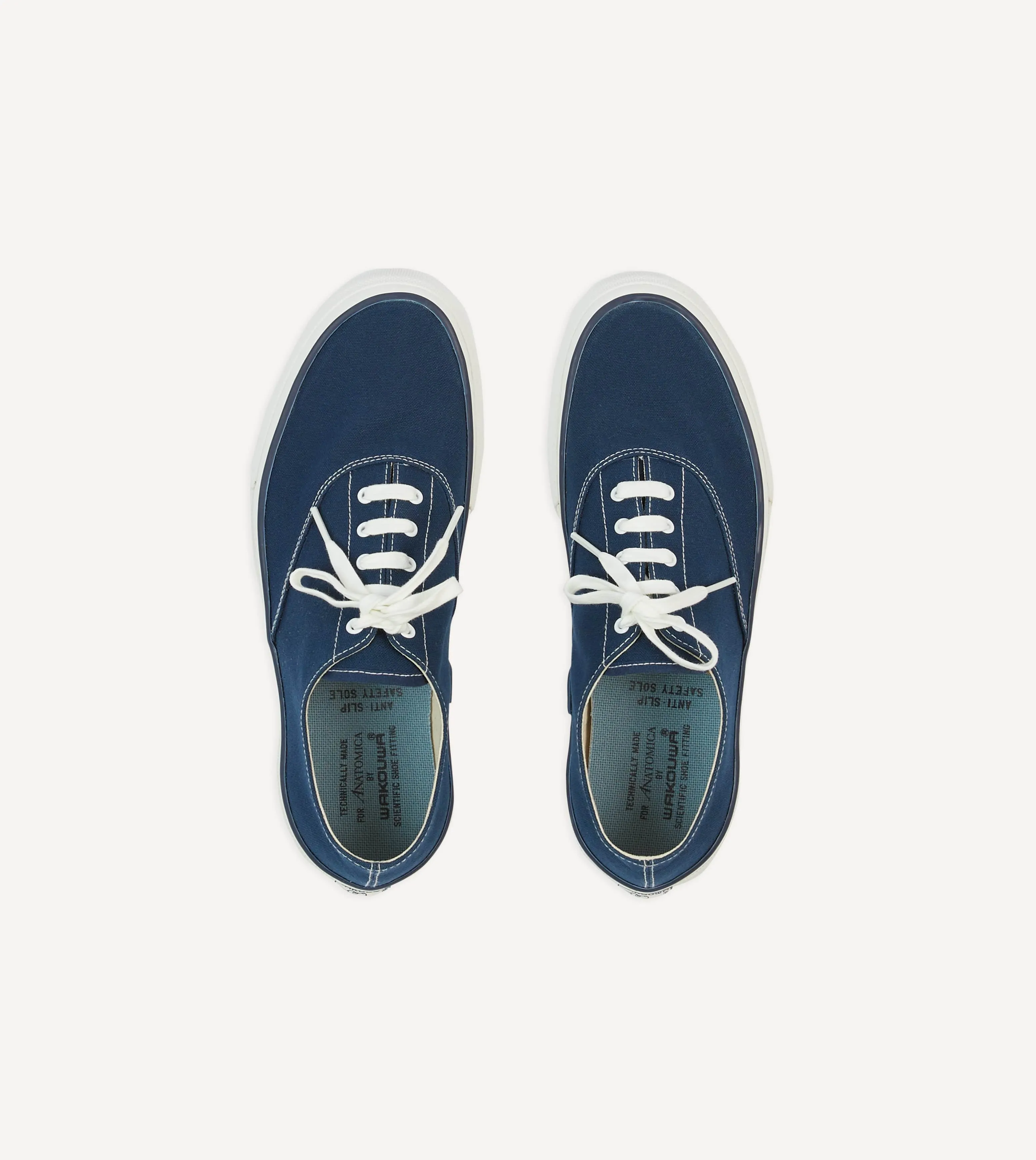 Wakouwa by Anatomica Navy Cotton Canvas Oxford Trainers sold by Drake's London product image thumbnail 4