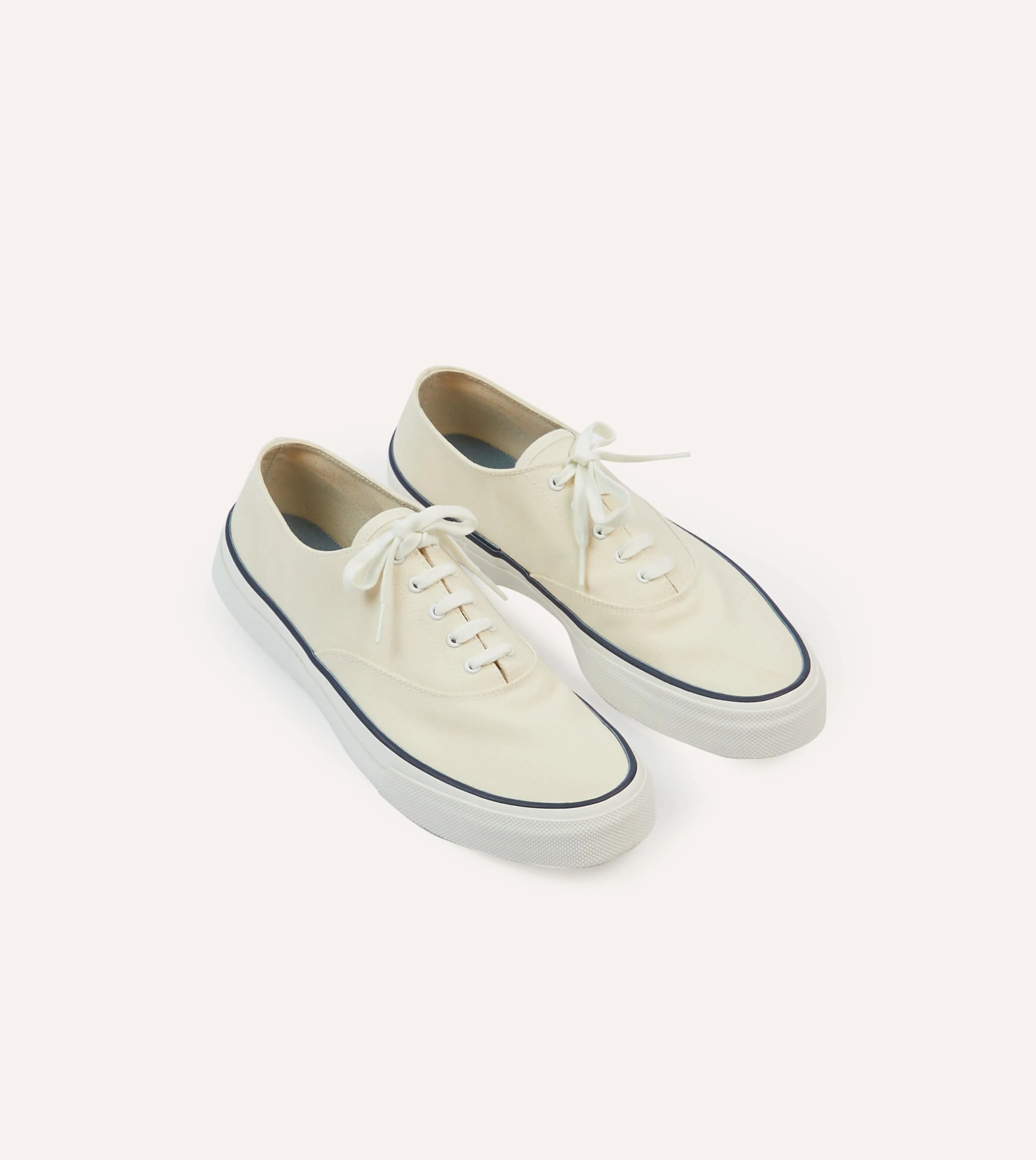 Wakouwa by Anatomica Ecru Cotton Canvas Oxford Trainers sold by Drake's London