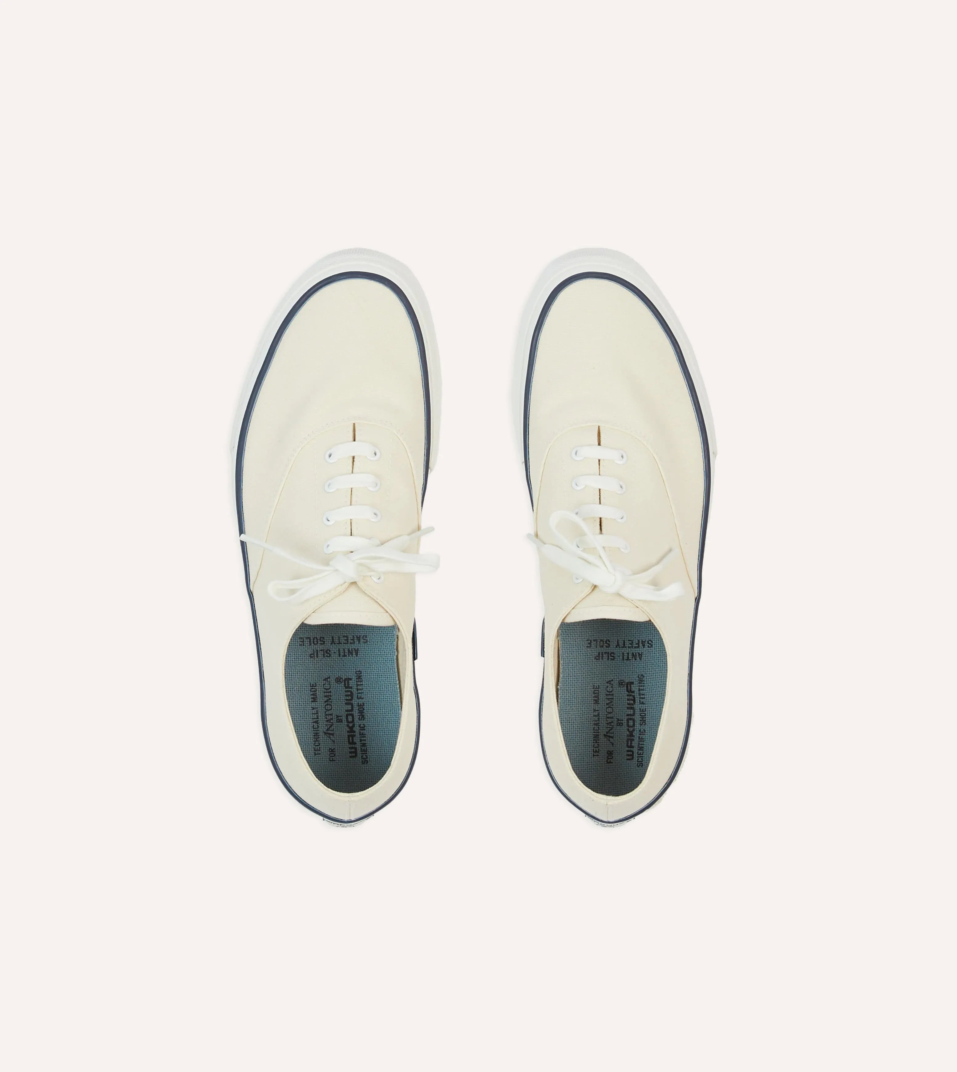 Wakouwa by Anatomica Ecru Cotton Canvas Oxford Trainers sold by Drake's London product image thumbnail 4