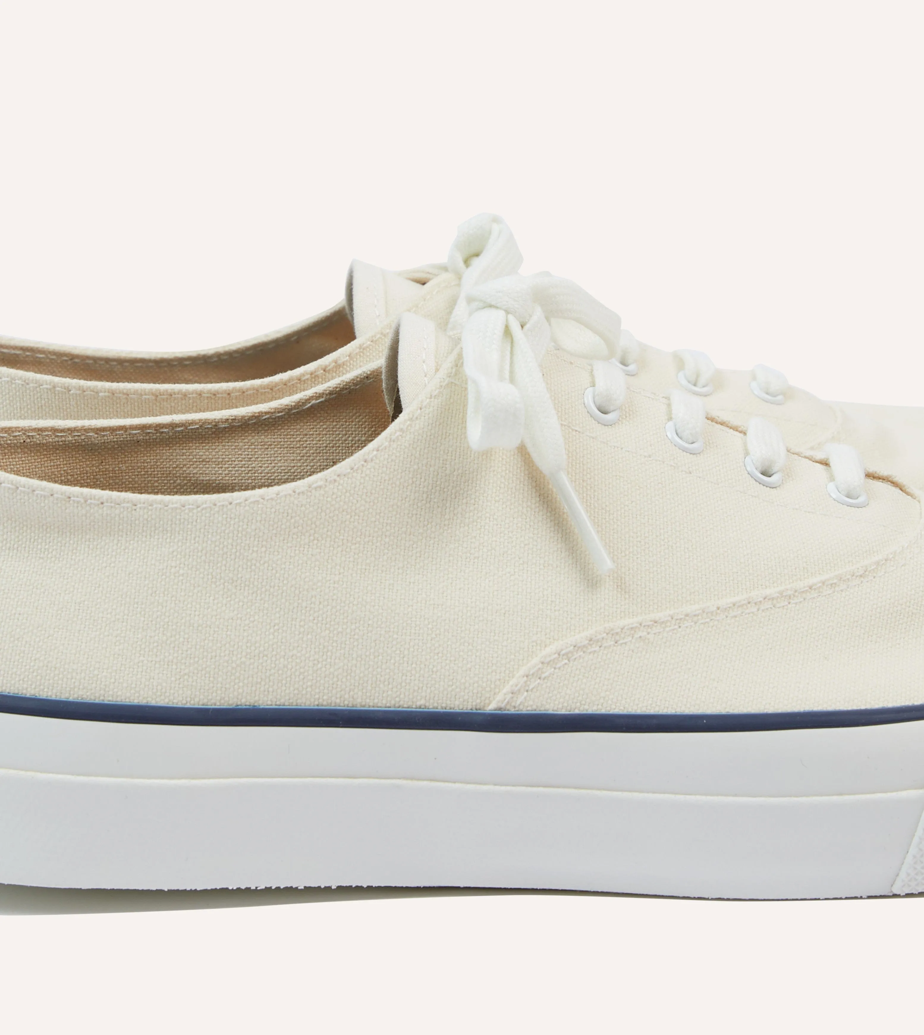 Wakouwa by Anatomica Ecru Cotton Canvas Oxford Trainers sold by Drake's London product image thumbnail 3