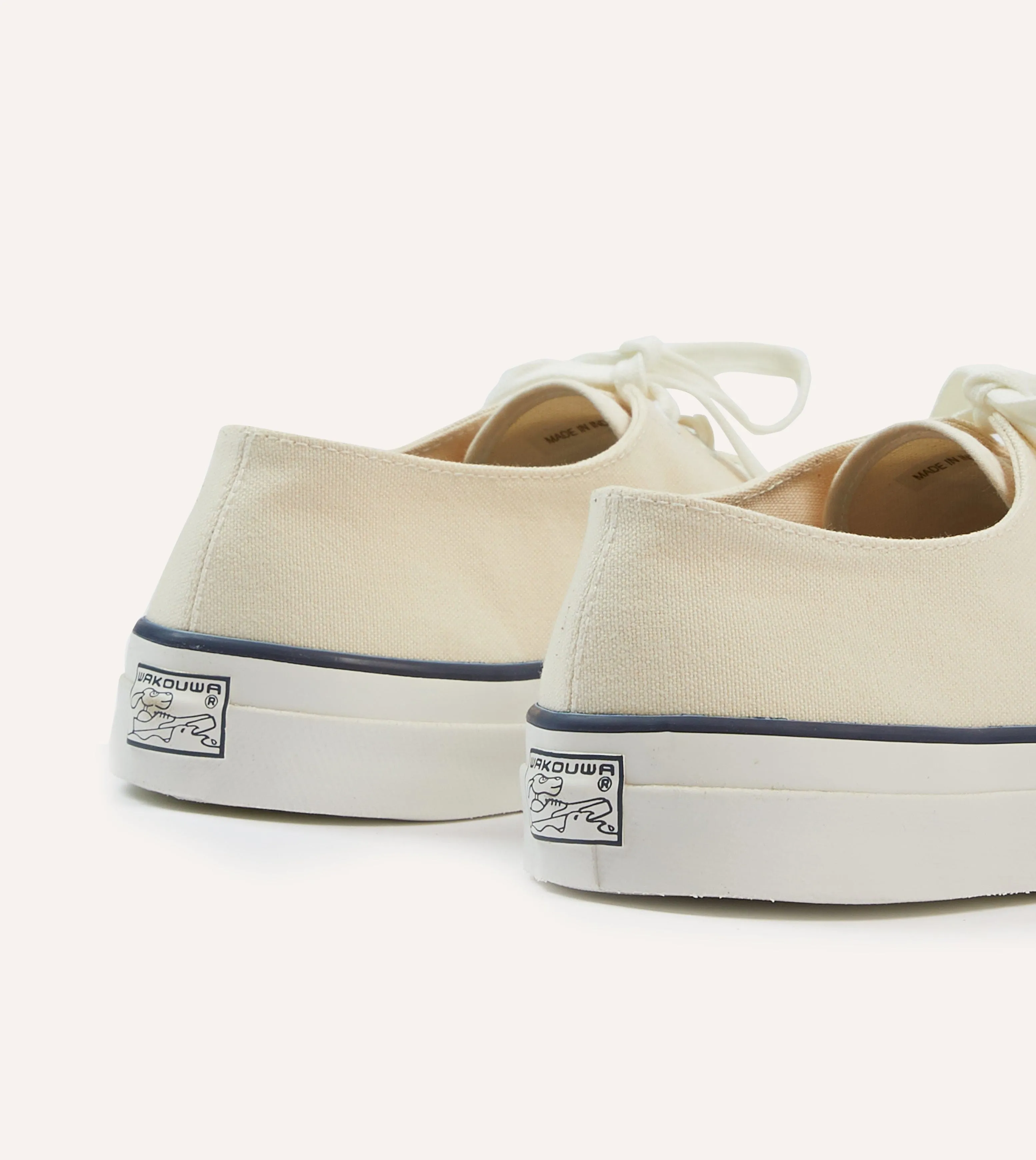Wakouwa by Anatomica Ecru Cotton Canvas Oxford Trainers sold by Drake's London product image thumbnail 5