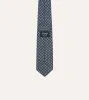 Navy Square Medallion Self-Tipped Silk Tie sold by Drake's London