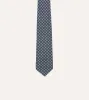 Navy Square Medallion Self-Tipped Silk Tie sold by Drake's London