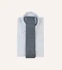 Navy Square Medallion Self-Tipped Silk Tie sold by Drake's London