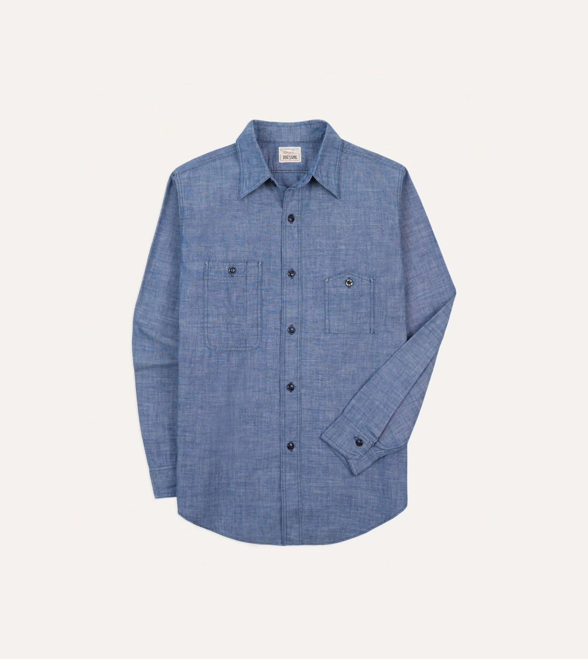 Big Yank '1942' Indigo Chambray Shirt sold by Drake's London