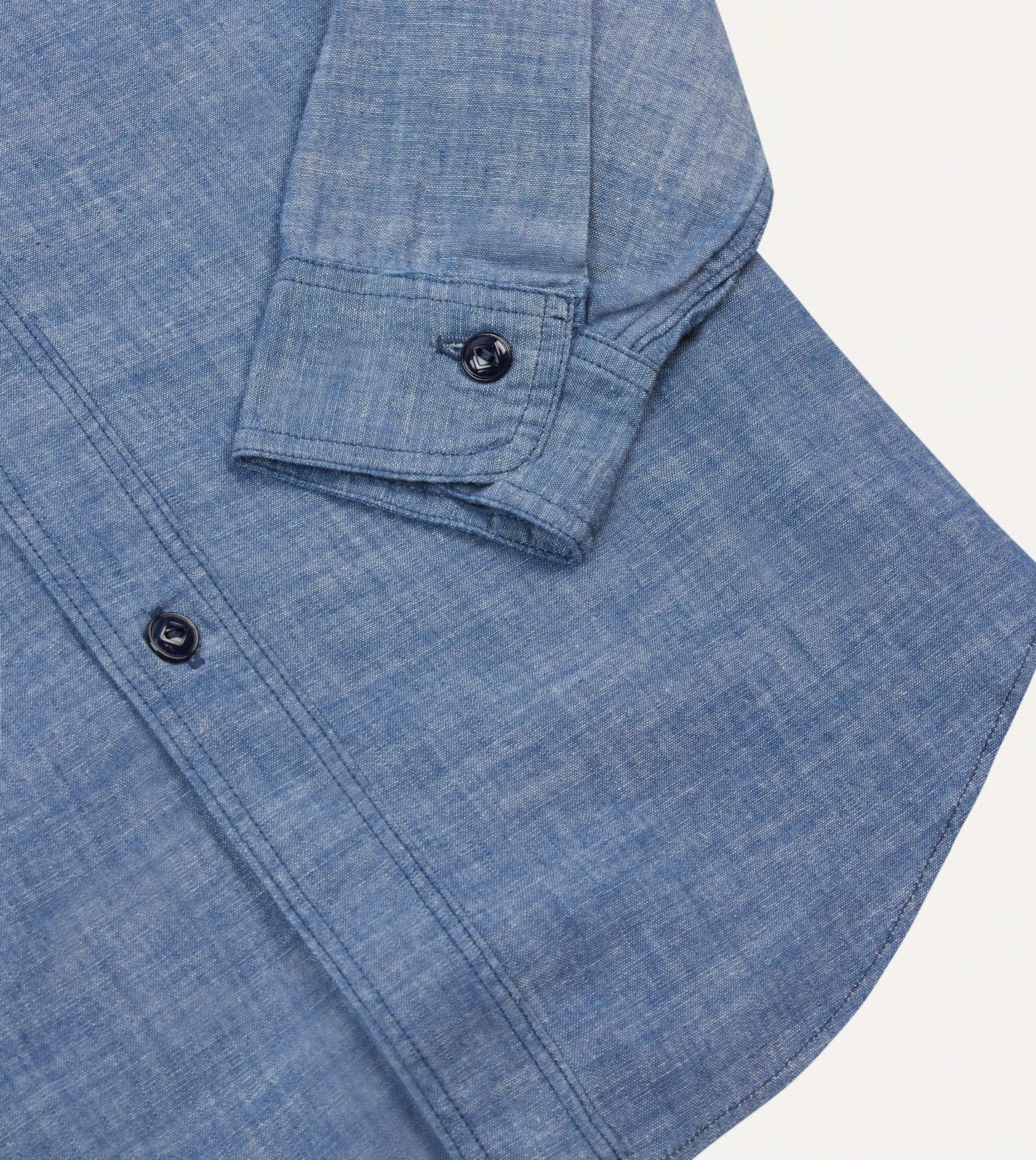 Big Yank '1942' Indigo Chambray Shirt sold by Drake's London product image thumbnail 5