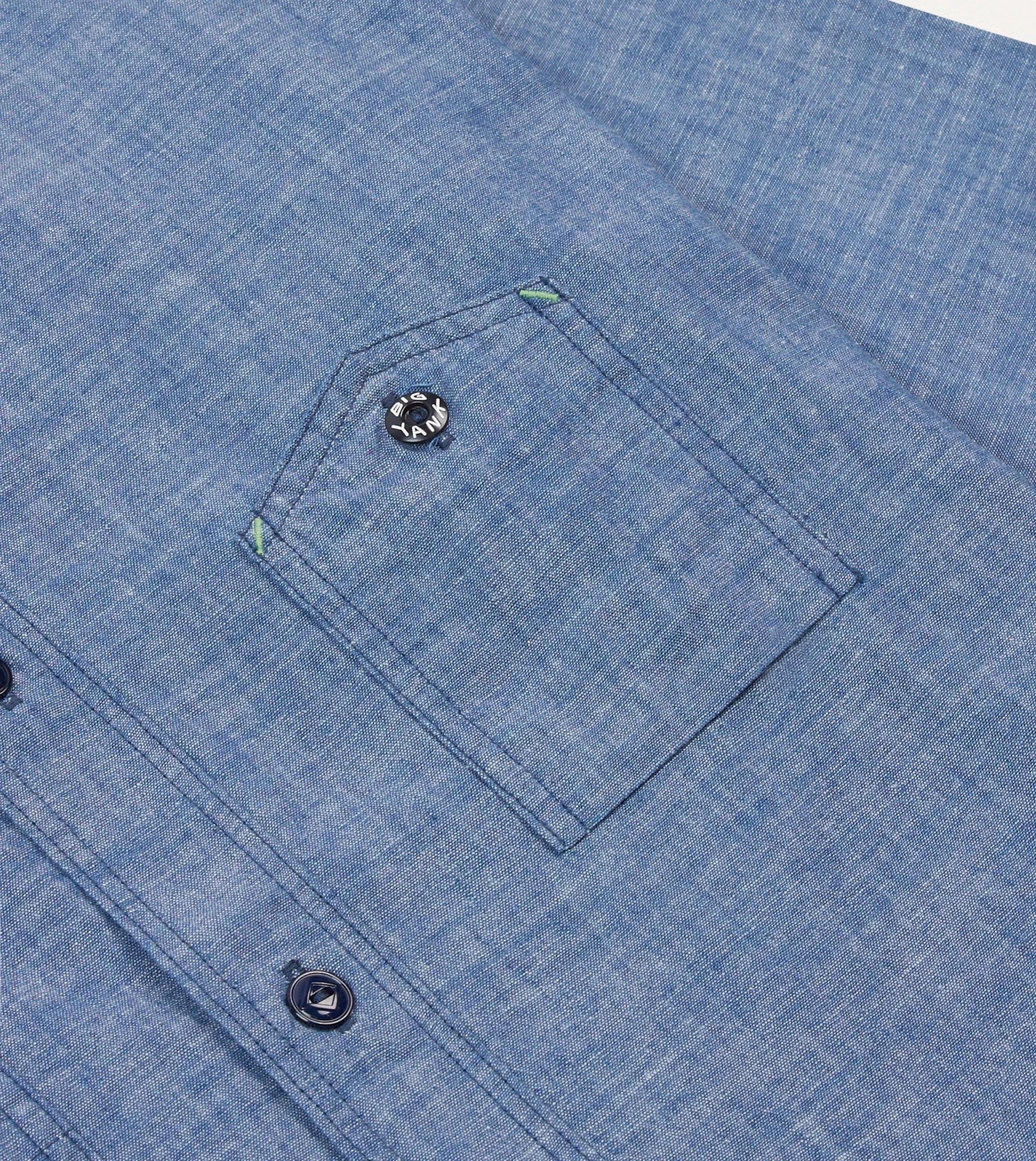 Big Yank '1942' Indigo Chambray Shirt sold by Drake's London product image thumbnail 4
