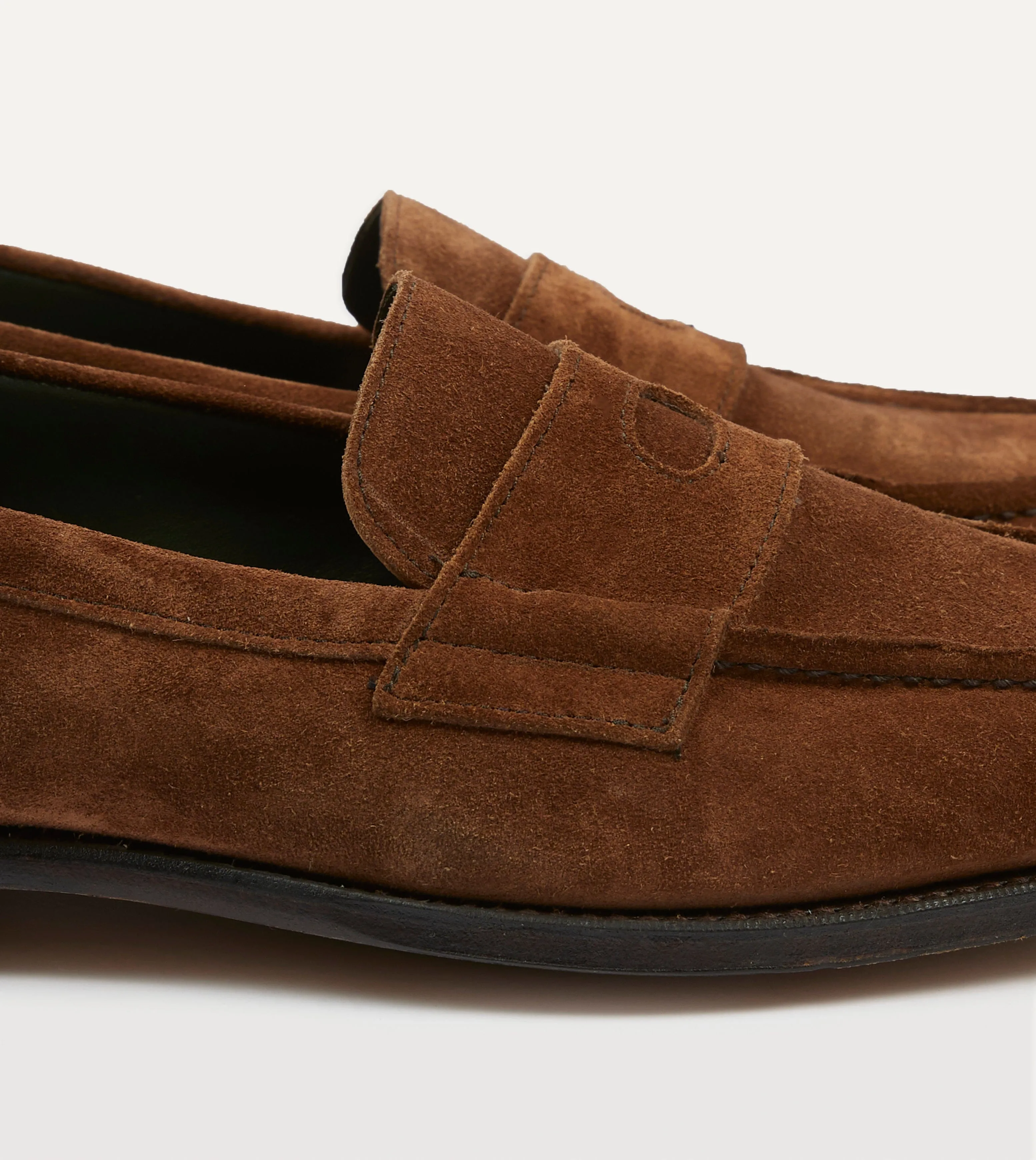 Snuff Suede Charles Mk II Goodyear Welted Penny Loafer sold by Drake's London product image thumbnail 3