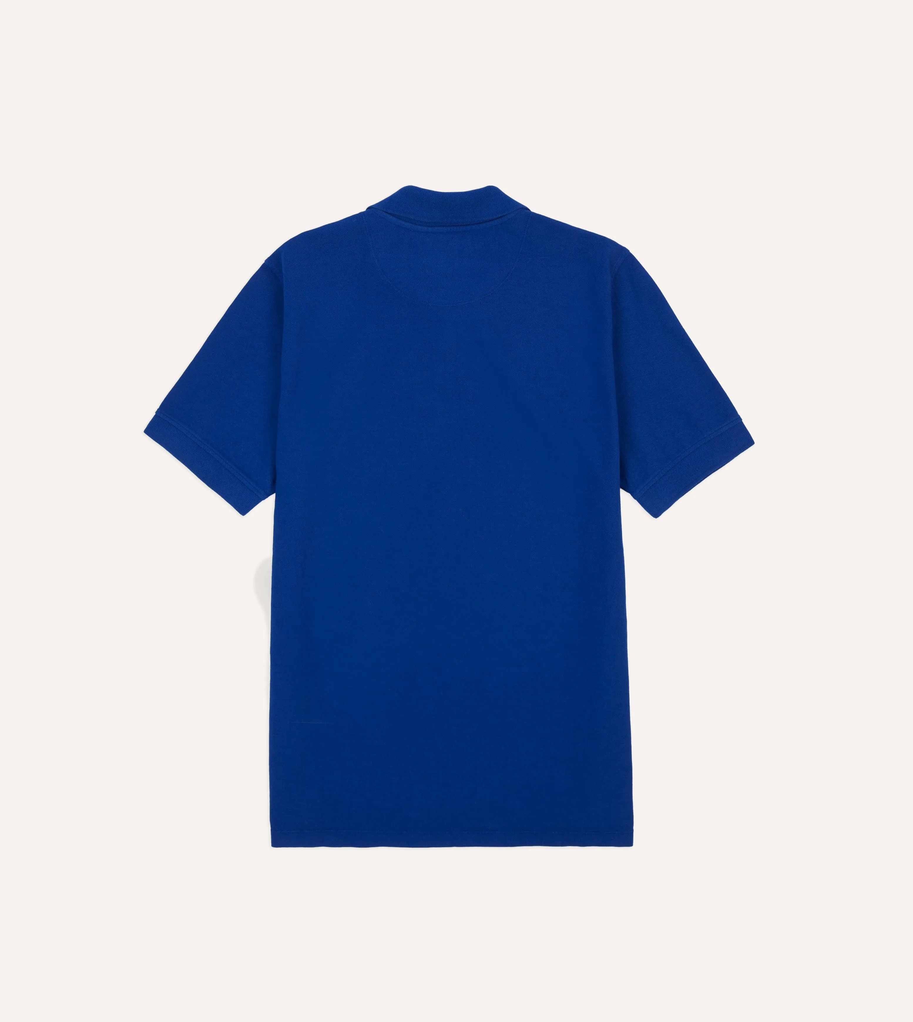 Blue Piqué Cotton Polo Shirt sold by Drake's London product image thumbnail 4