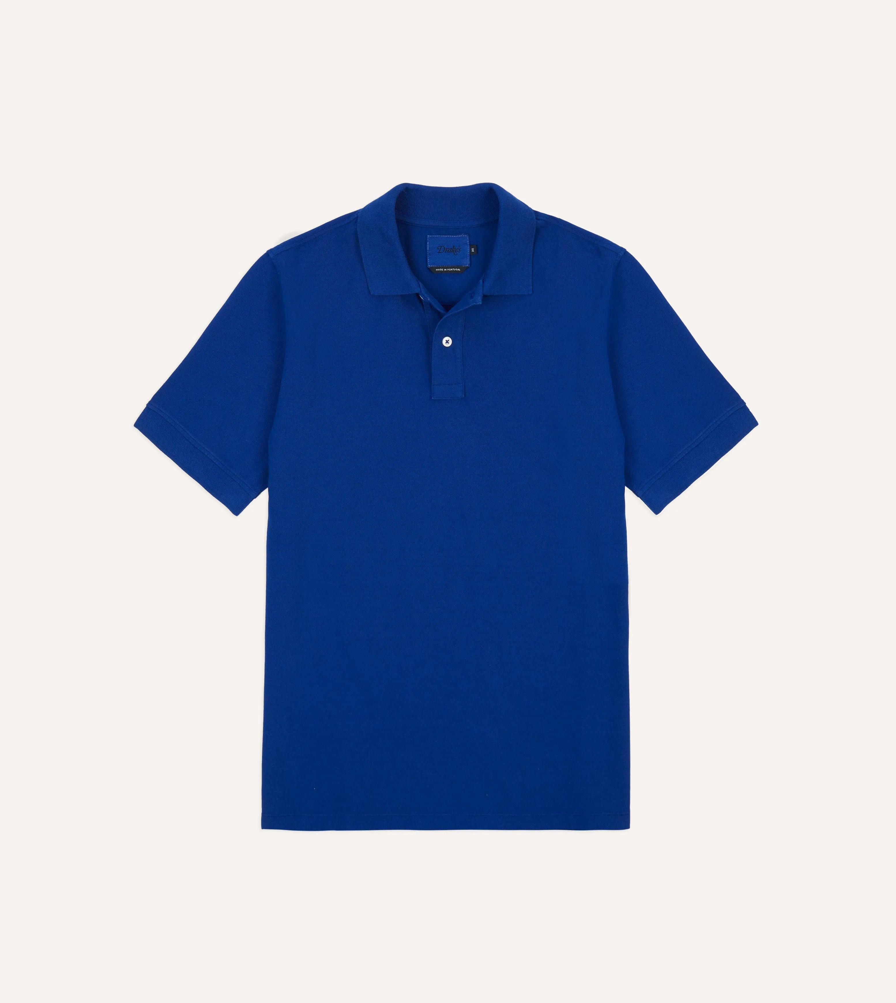 Blue Piqué Cotton Polo Shirt sold by Drake's London