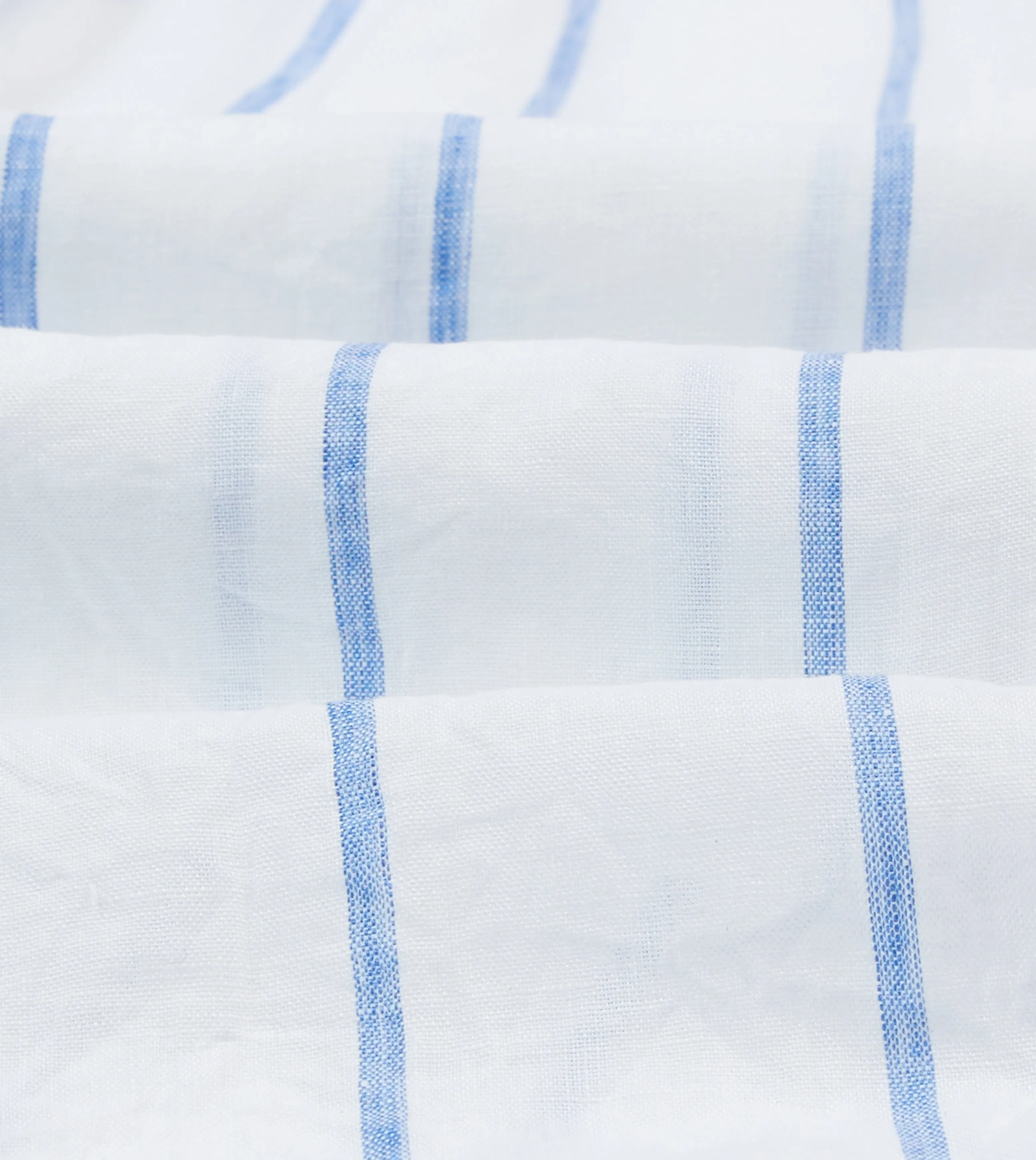 Blue Fine Stripe Linen Spread Collar Shirt sold by Drake's London product image thumbnail 2