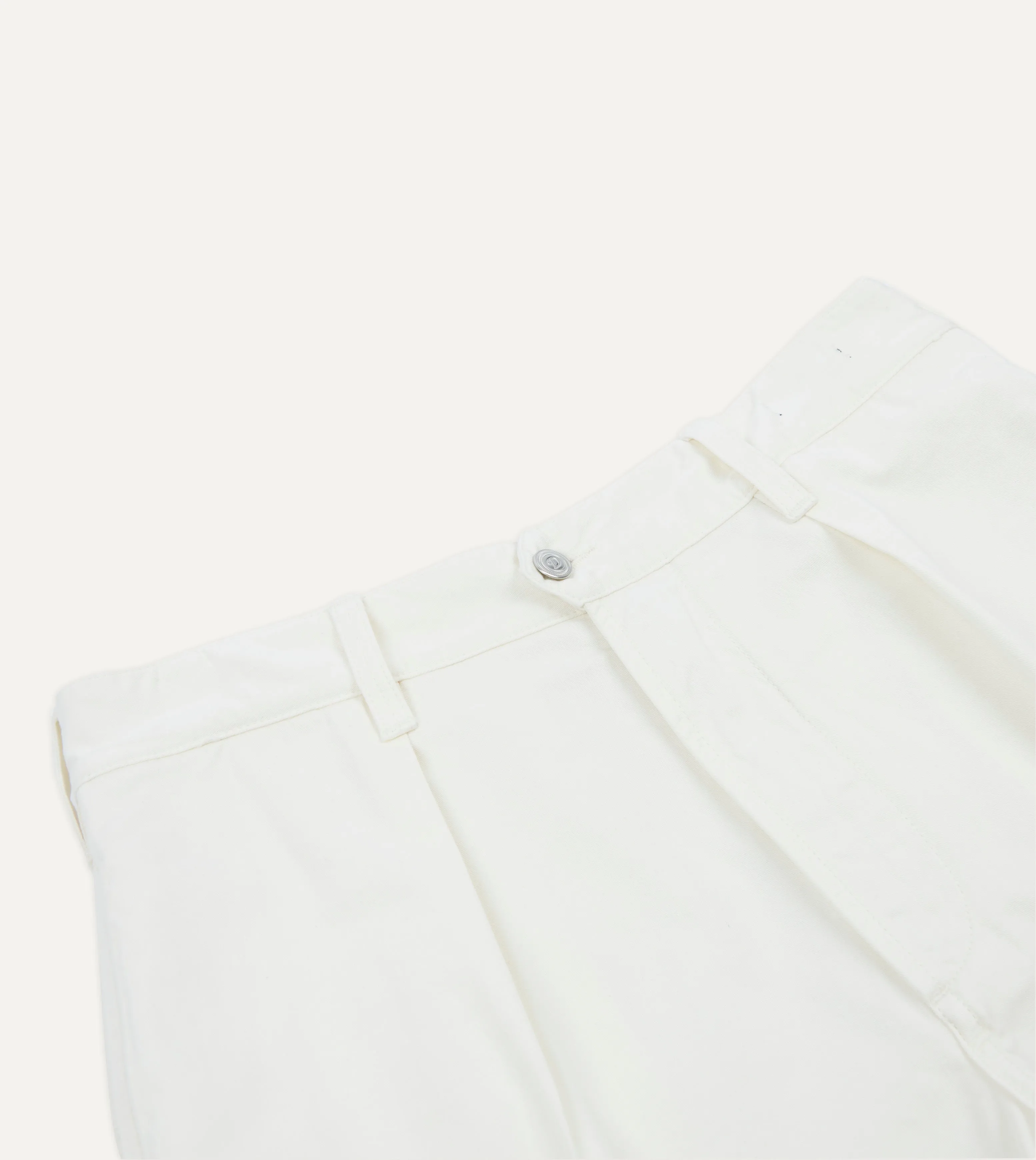 Washed Ecru Cotton Twill Single-Pleat Shorts sold by Drake's London product image thumbnail 3