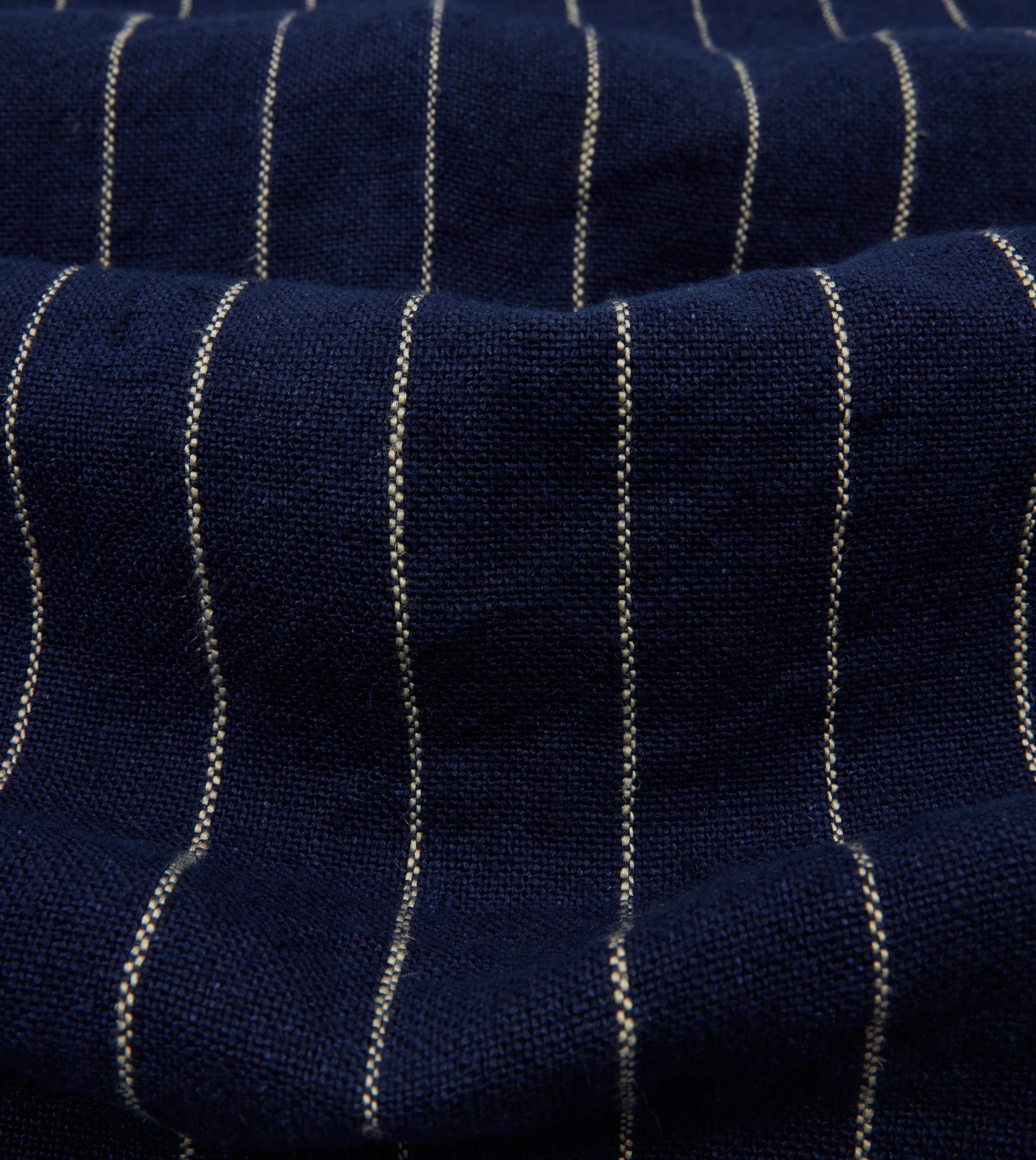 Navy Pinstripe Heavy Linen Five-Pocket Chore Jacket sold by Drake's London product image thumbnail 2