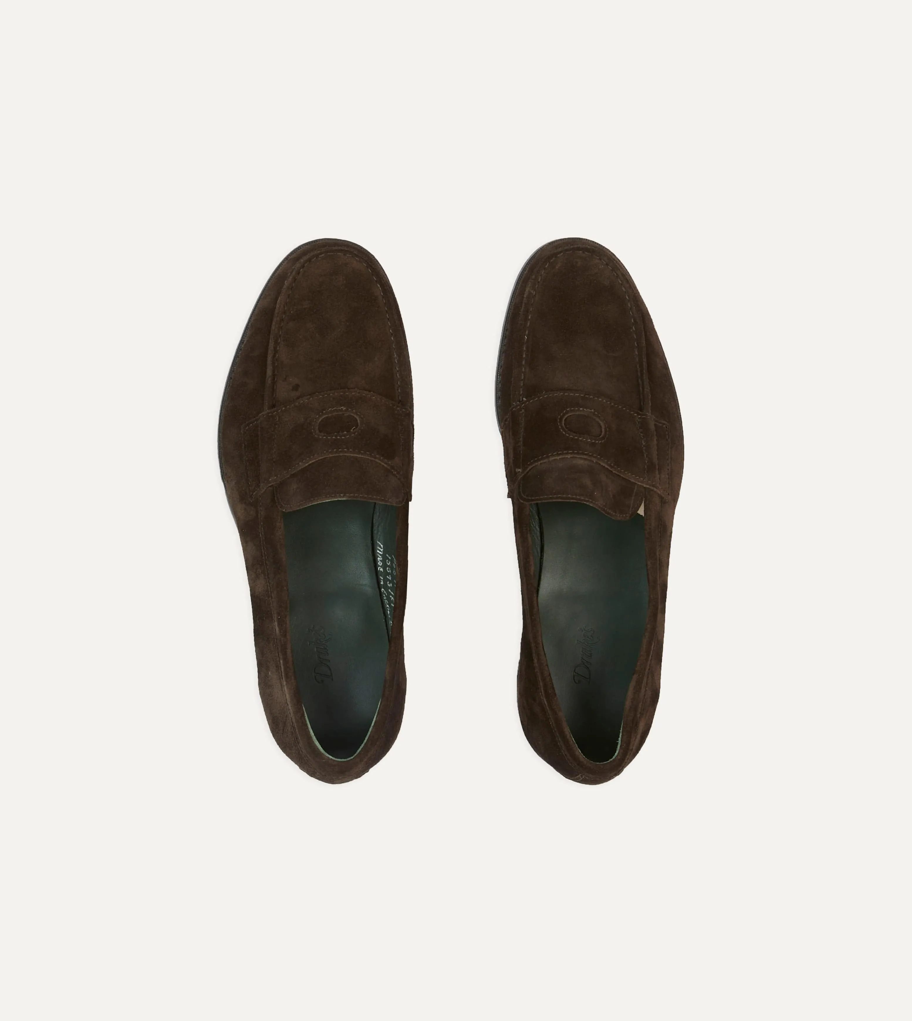 Brown Suede Charles Mk II Goodyear Welted Penny Loafer sold by Drake's London product image thumbnail 4
