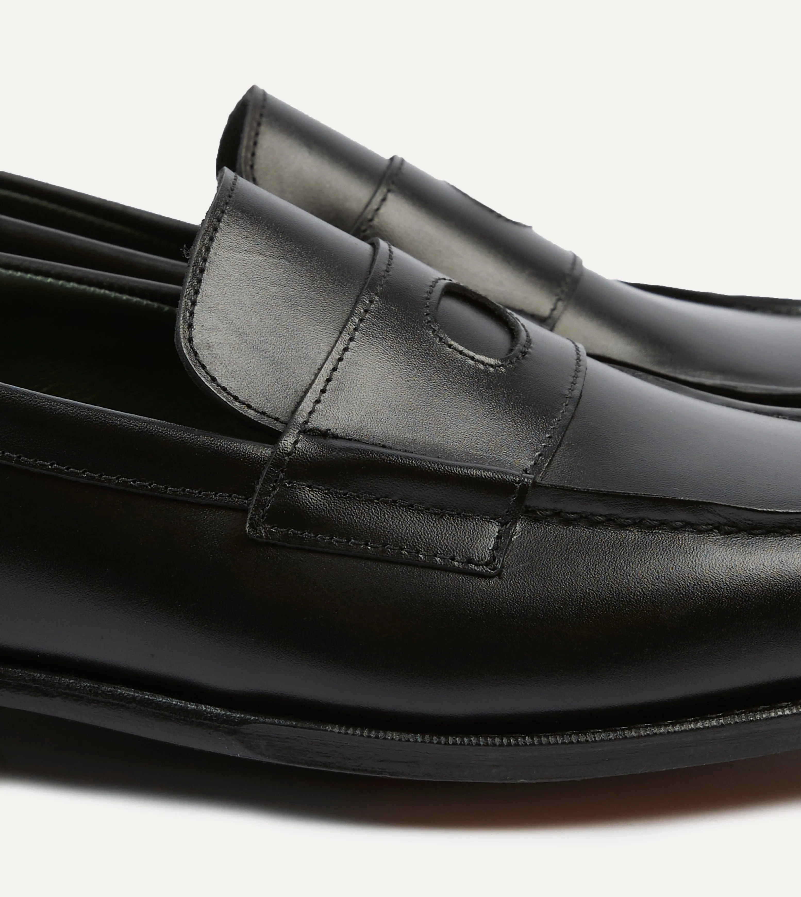 Black Calf Leather Charles Mk II Goodyear Welted Penny Loafer sold by Drake's London product image thumbnail 3