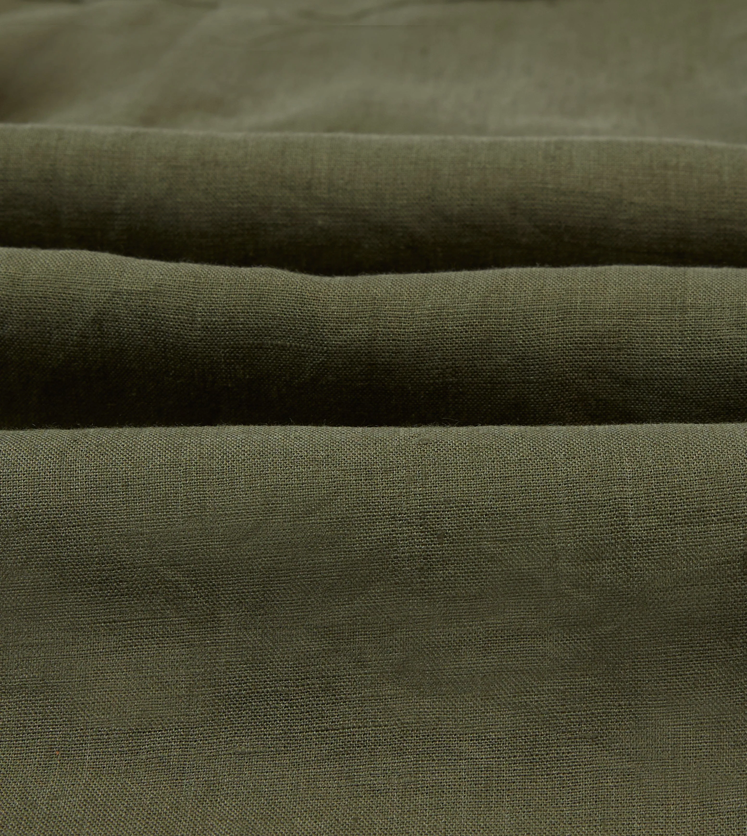 Khaki Linen Camp Collar Long Sleeve Shirt sold by Drake's London product image thumbnail 2