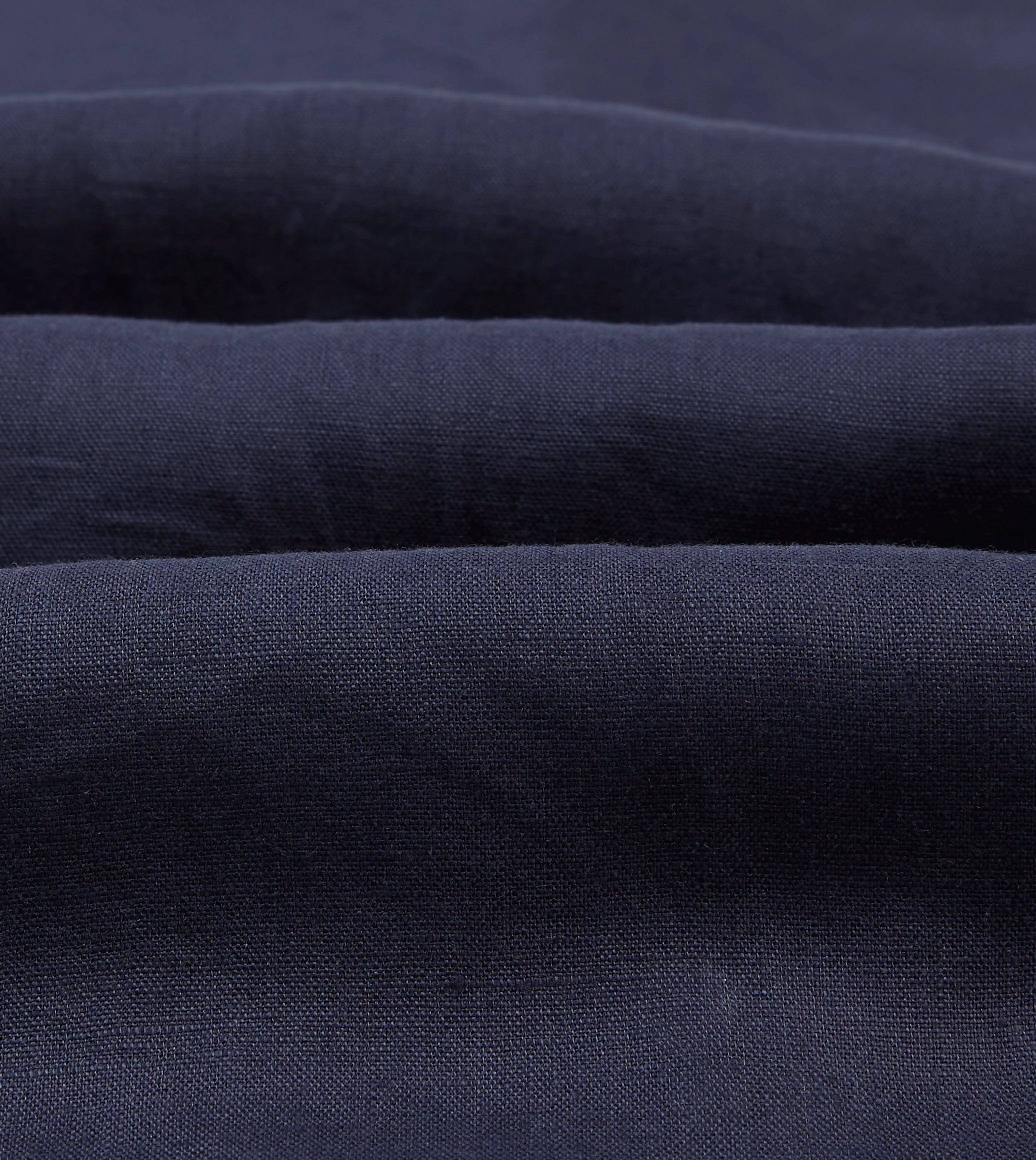 Navy Linen Camp Collar Long Sleeve Shirt sold by Drake's London product image thumbnail 2