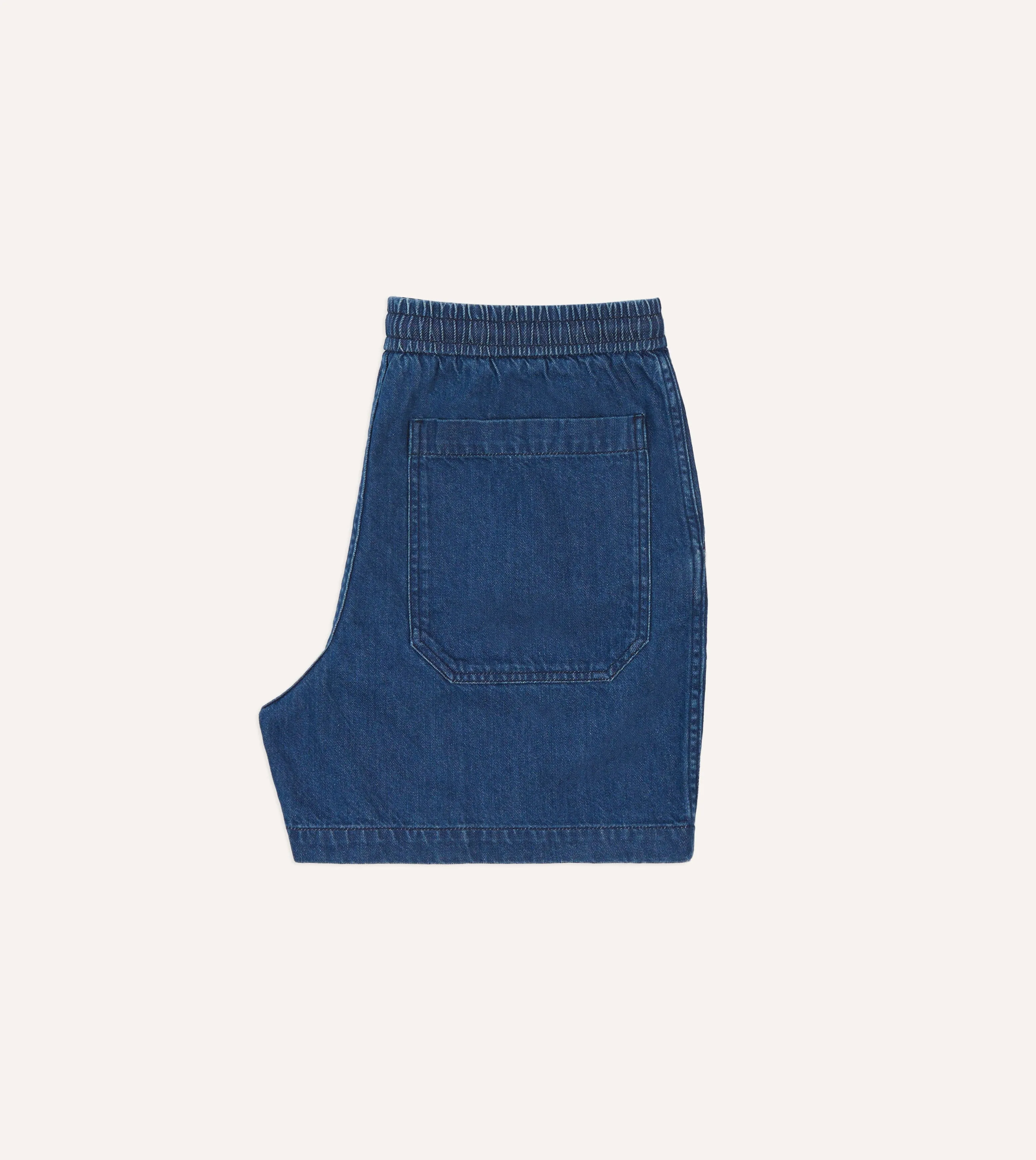 Stone Wash Indigo Cotton Drawstring Shorts sold by Drake's London product image thumbnail 5