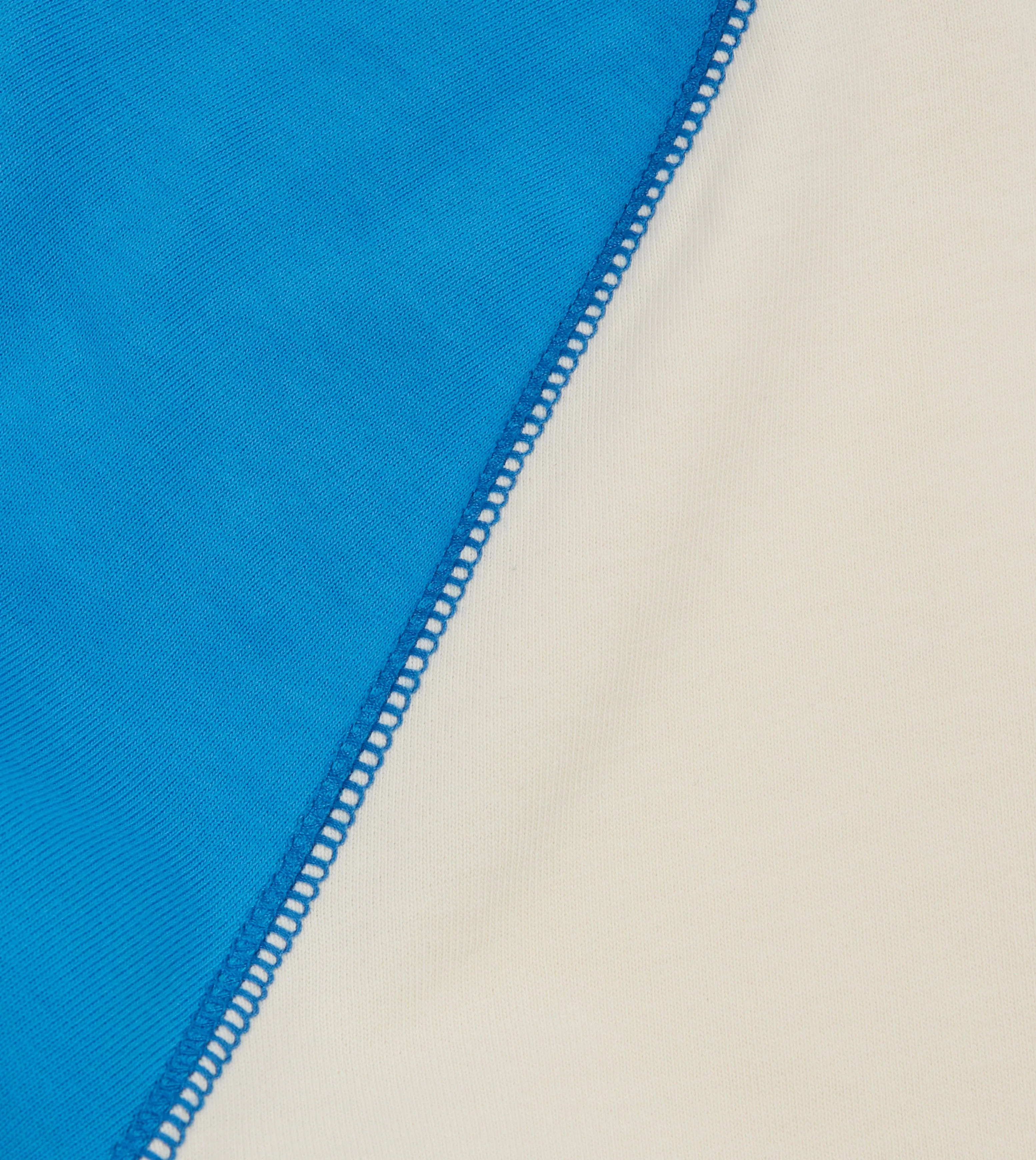 Blue and Antique White Raglan Sleeve Hiking T-Shirt sold by Drake's London product image thumbnail 4