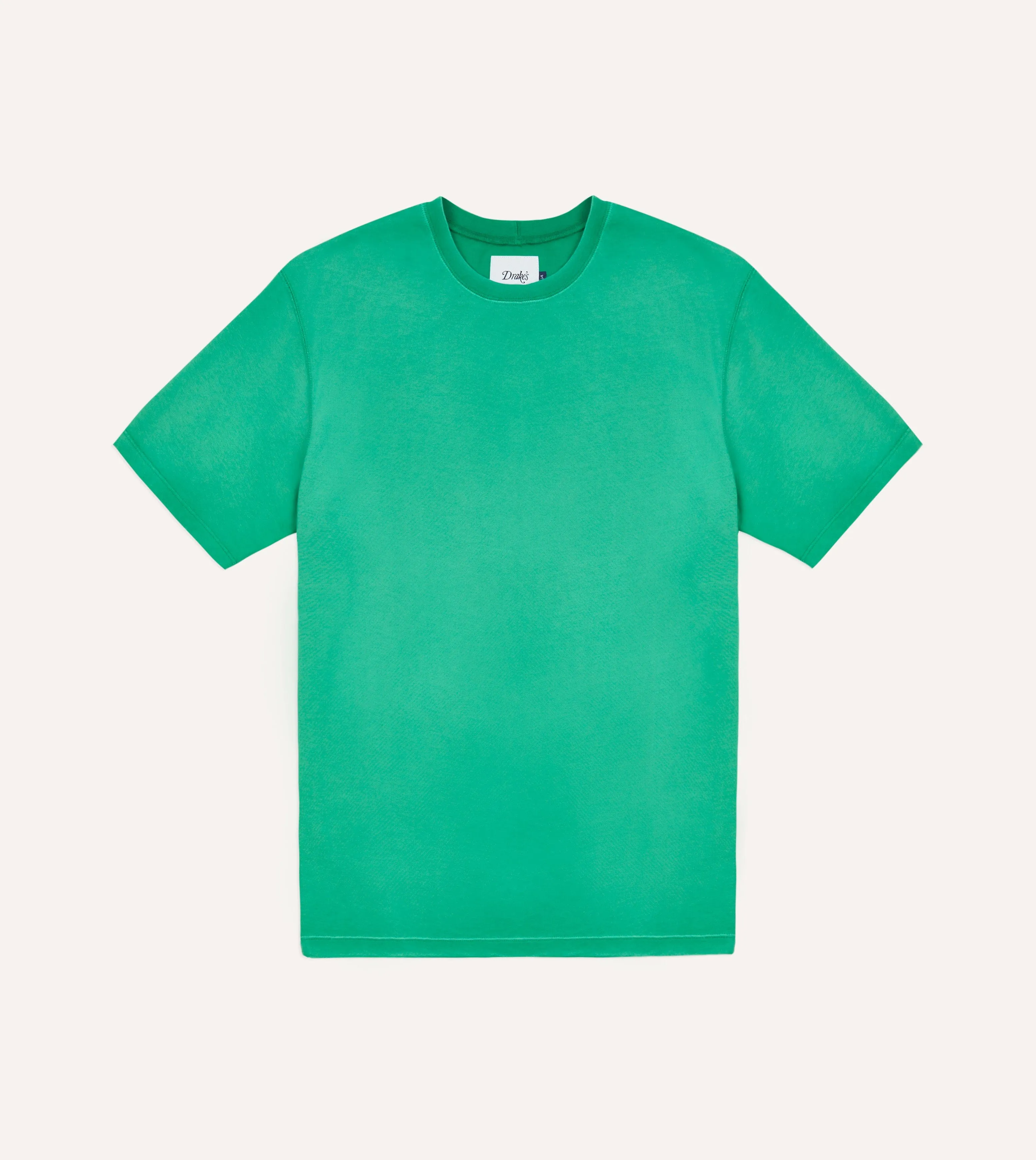 Washed Green Cotton Crew Neck Hiking T-Shirt sold by Drake's London