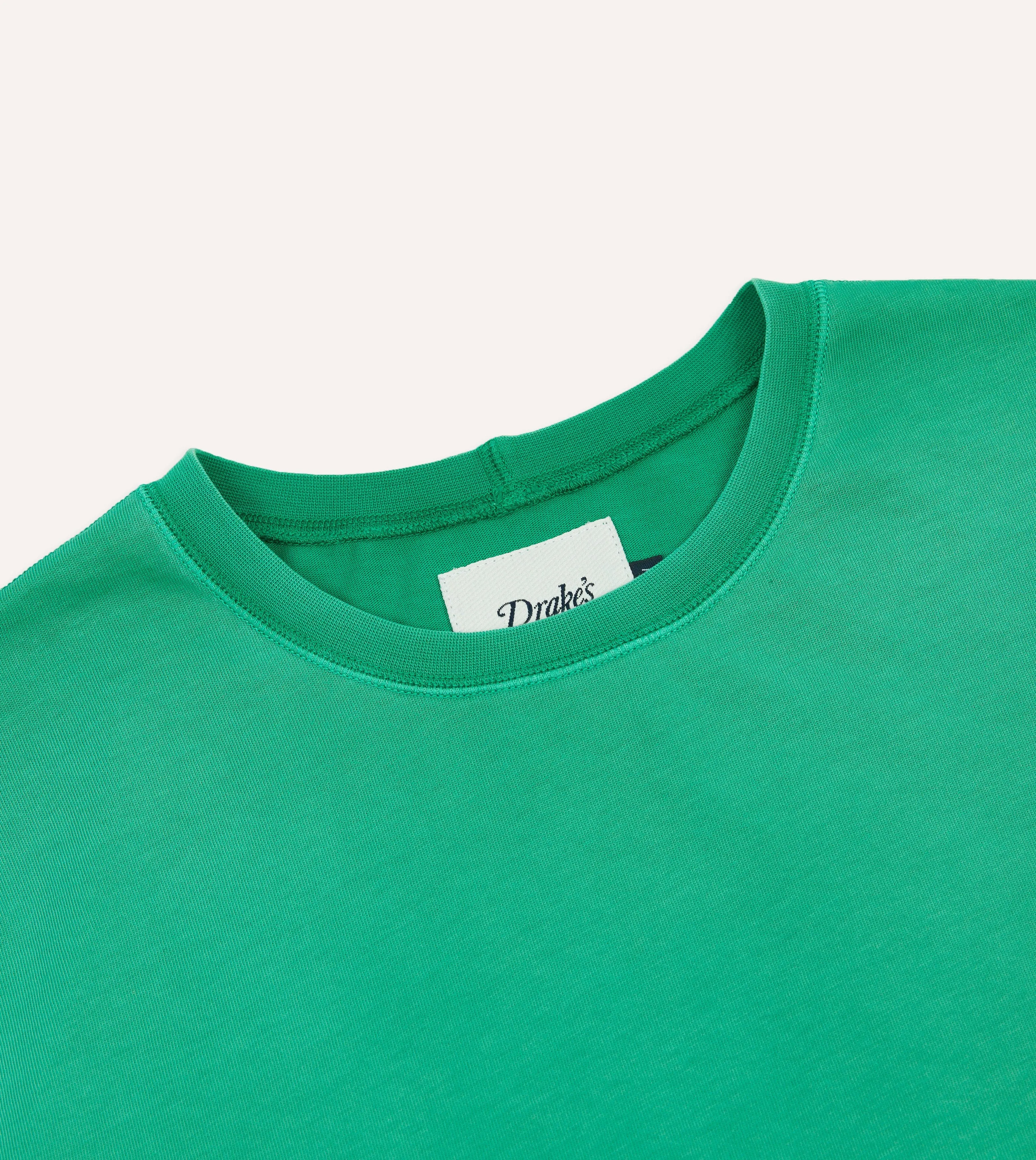 Washed Green Cotton Crew Neck Hiking T-Shirt sold by Drake's London product image thumbnail 3