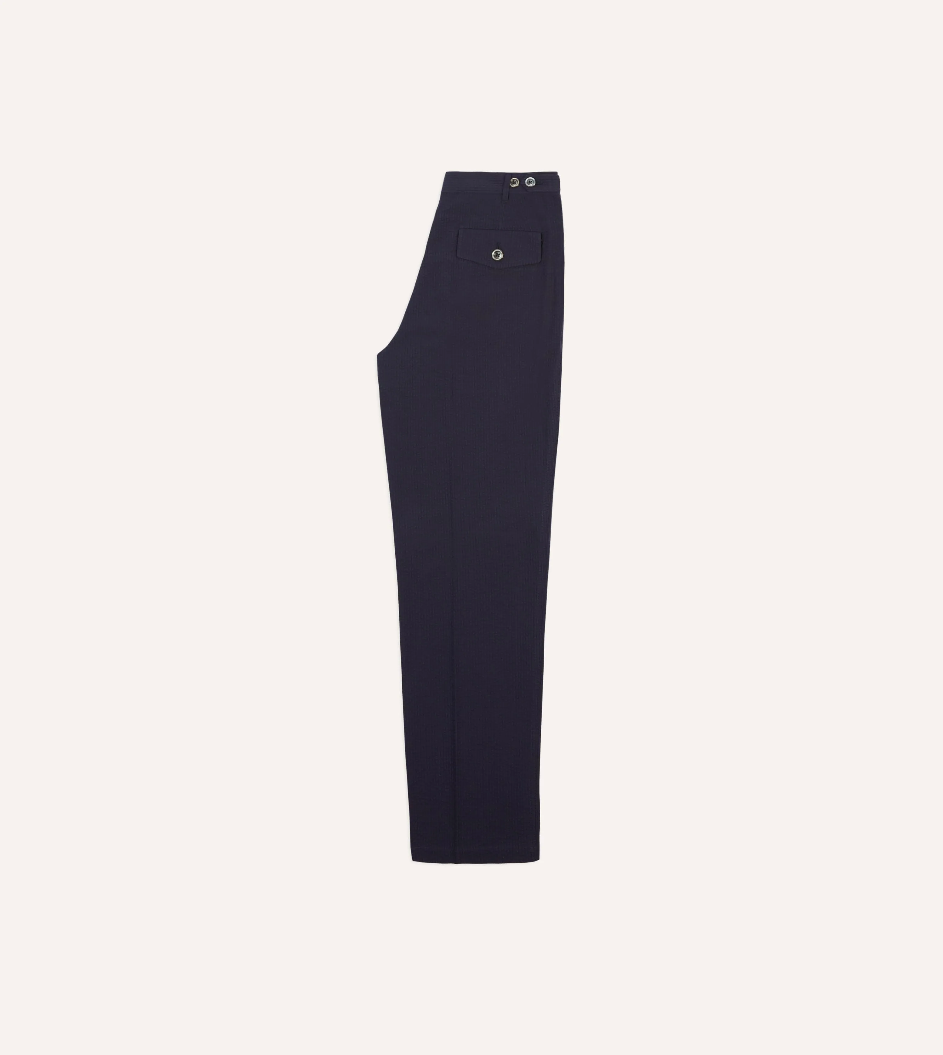 Navy Seersucker Games Trousers sold by Drake's London product image thumbnail 5