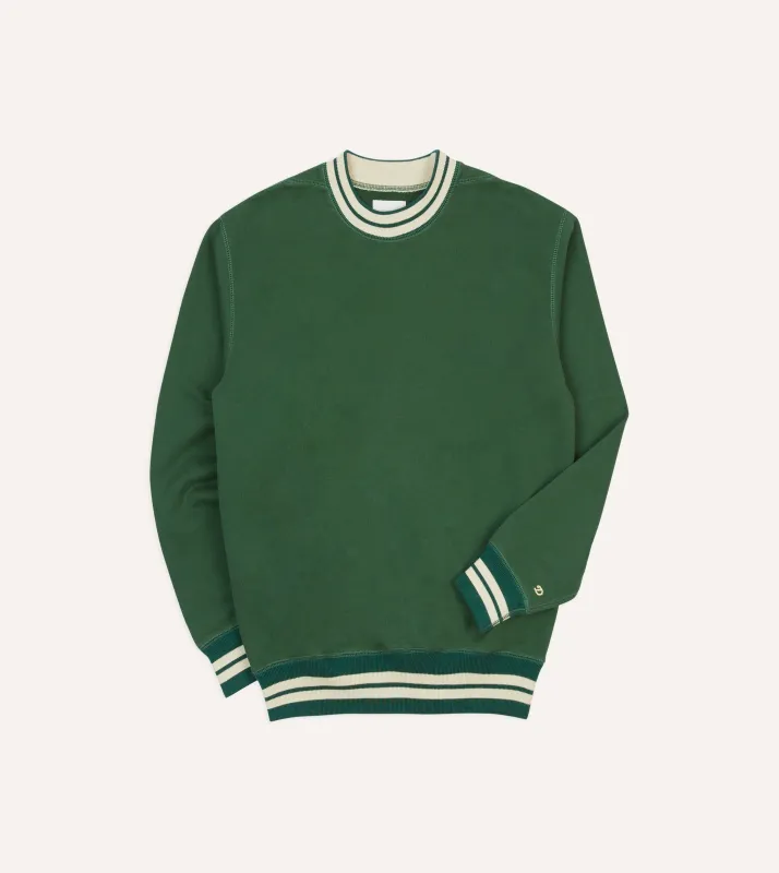 Green Striped Rib Cotton Jersey Sweatshirt sold by Drake's London