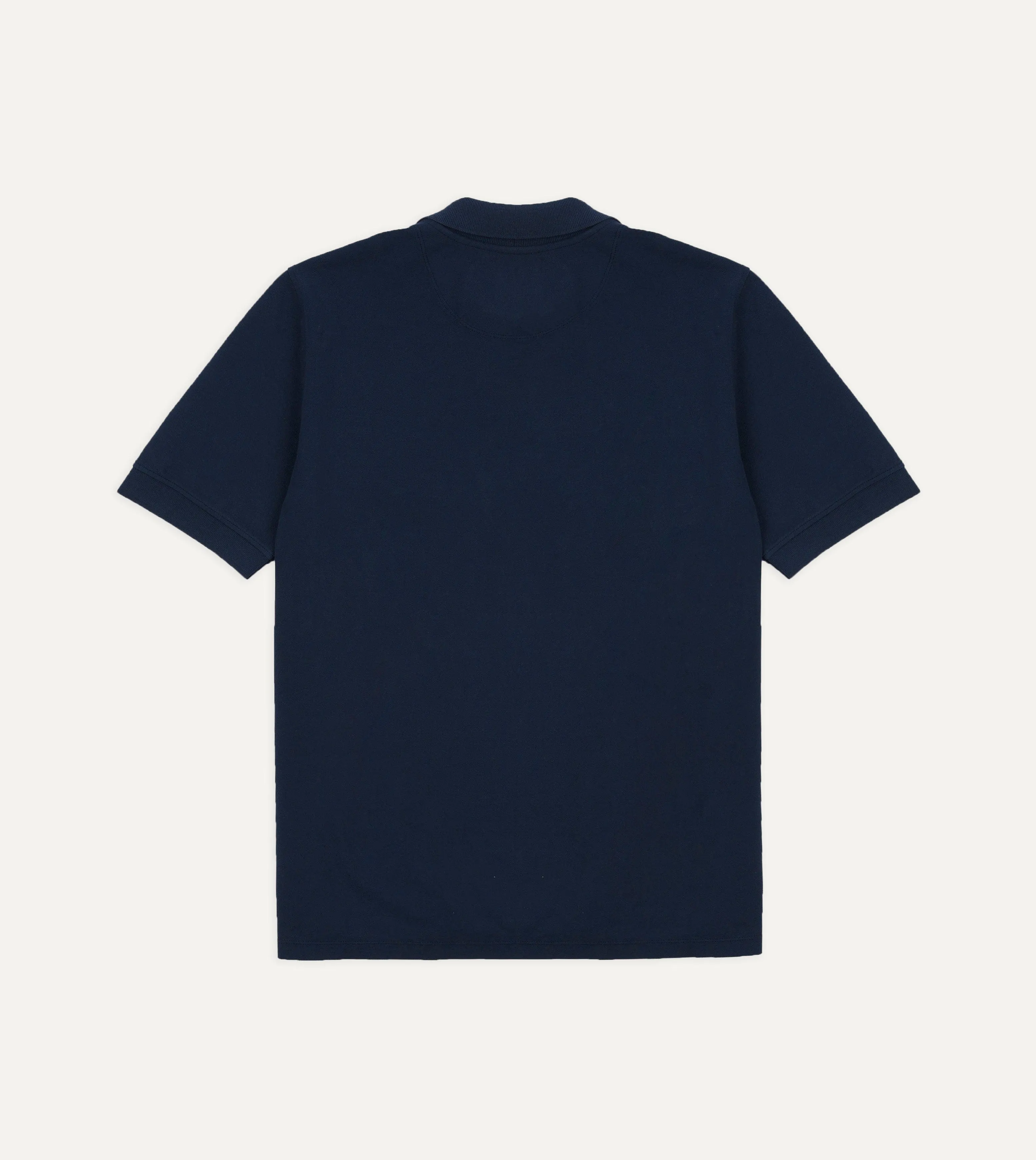 Dark Navy Piqué Cotton Polo Shirt sold by Drake's London product image thumbnail 4