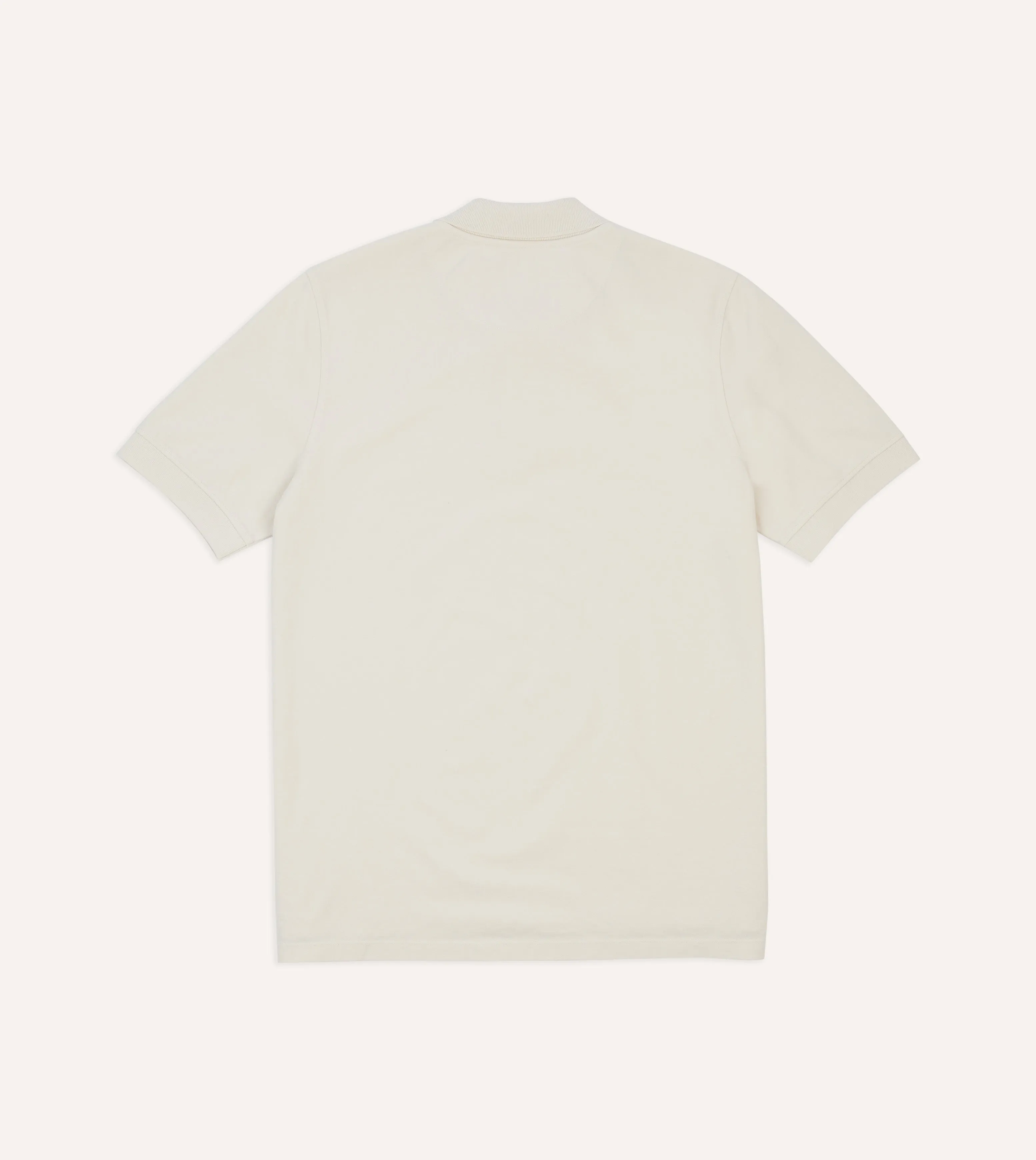 Ecru Piqué Cotton Polo Shirt sold by Drake's London product image thumbnail 4